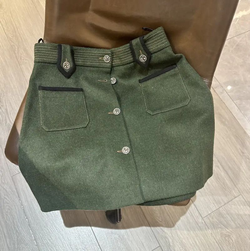 Miu Miu Miu Miu Green Wool Midi Skirt 0089 Size 23" - 1 Thumbnail