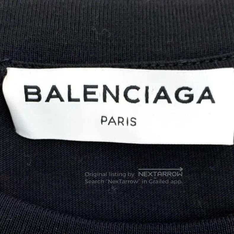 Balenciaga Balenciaga Black logo letter print cotton crew neck short- Size US S / EU 44-46 / 1 - 6 Thumbnail