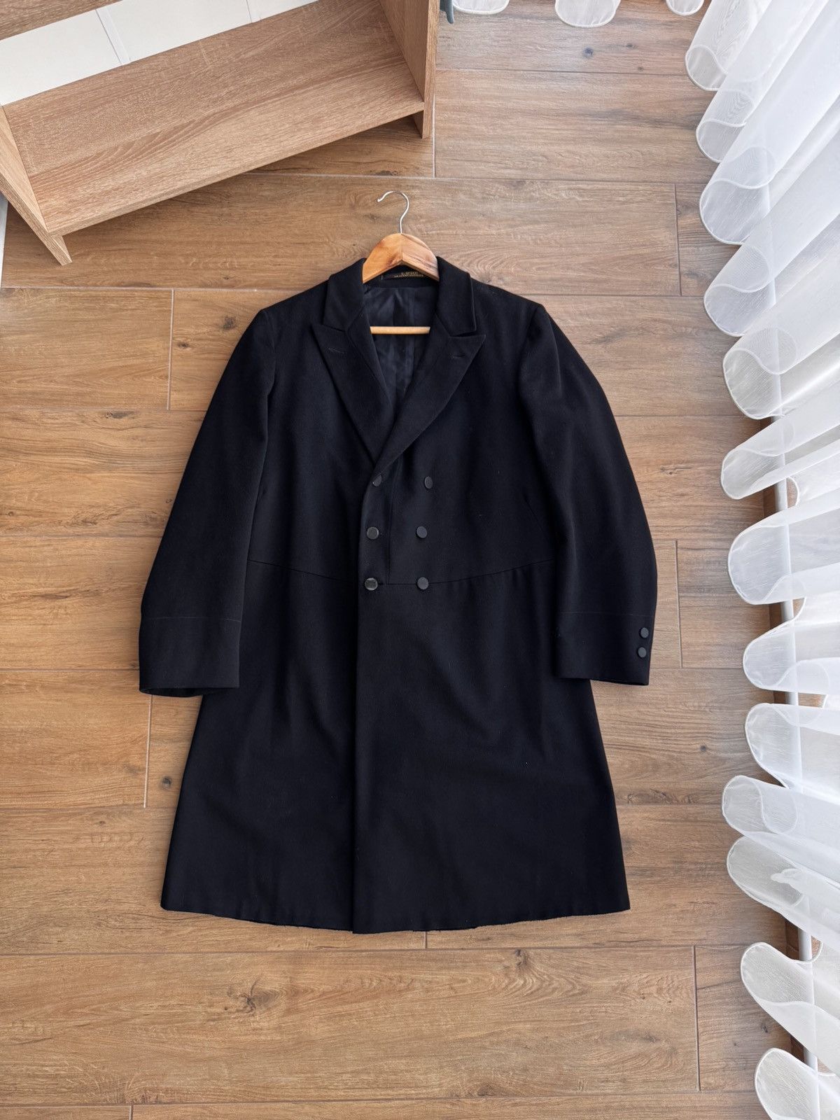 Vintage Vintage Black Frock Coat Elegance 50s Double-Breasted Jacket Size US M / EU 48-50 / 2 - 1 Thumbnail