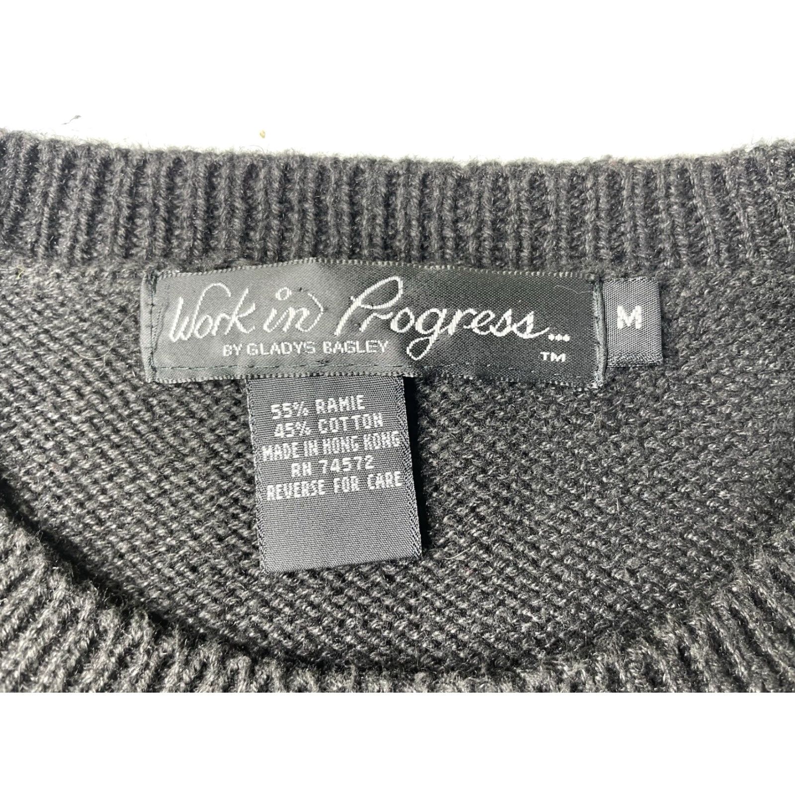 Vintage VINTAGE Gladys Bagley Christmas Sweater Reindeer Knit Pullover Long Sleeve Round Neck Embroidered Glitter Shoulder Pads Black M Women Size M / US 6-8 / IT 42-44 - 3 Thumbnail