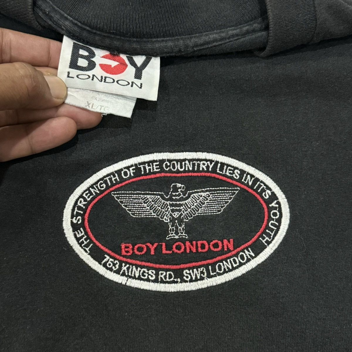 image of 90's Boy London Single Stitch in Black, Men's (Size XL)