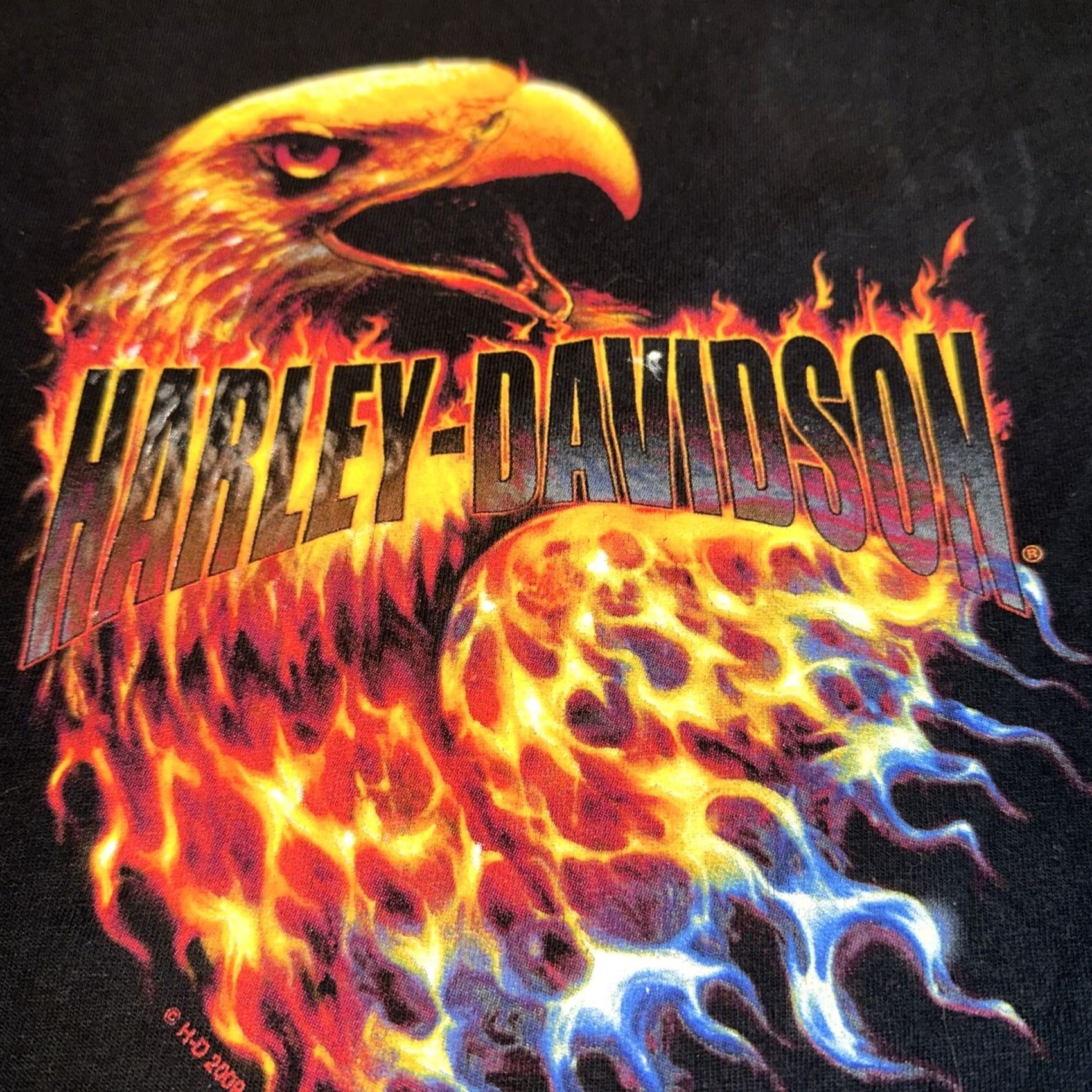 Harley Davidson Harley-Davidson T-Shirt Mens M Black Eagle Flames Sleeveless Y2K Vintage Logo 90s Biker Ride On Size US L / EU 52-54 / 3 - 3 Thumbnail