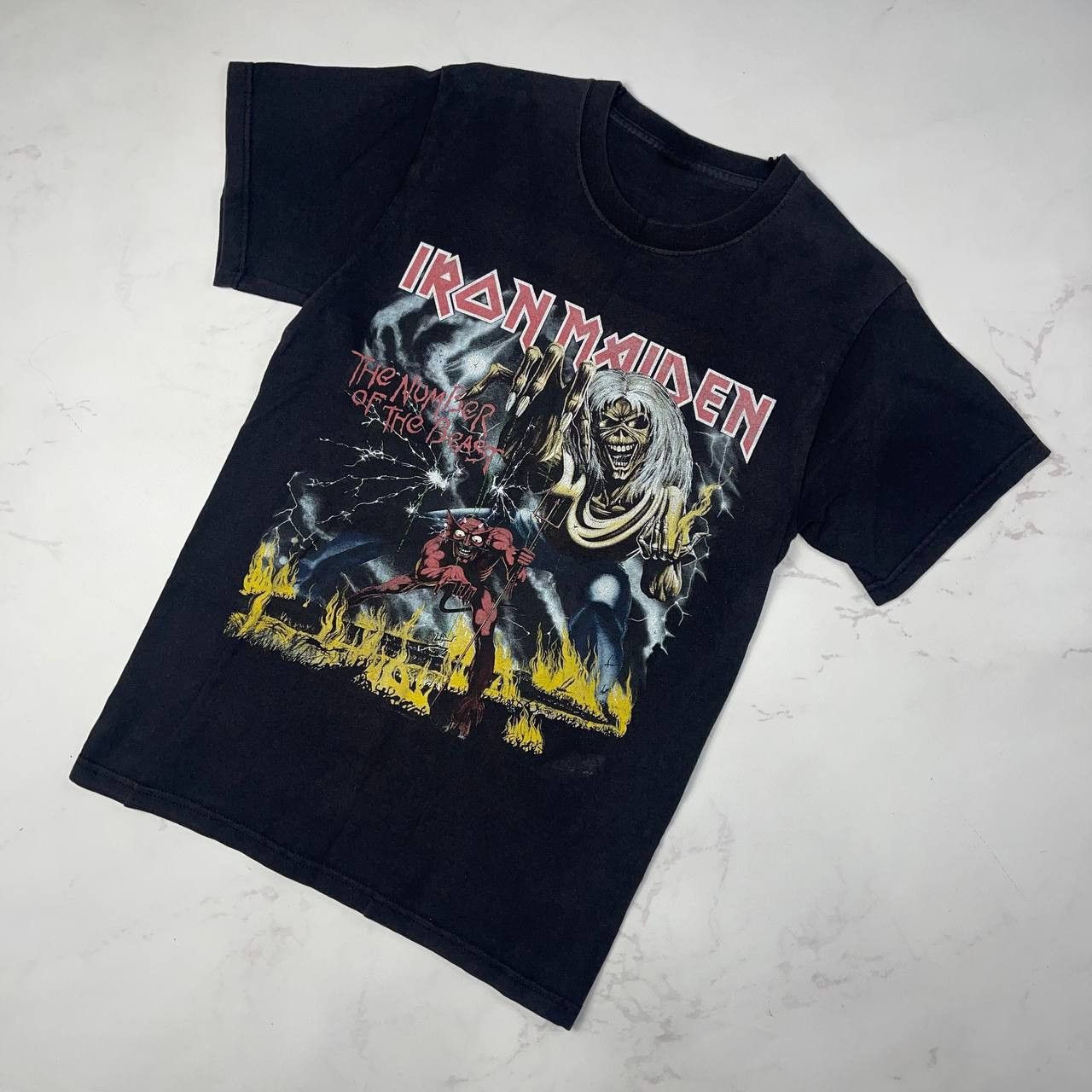 Vintage Vintage Iron Maiden Number Of The Beast Band Tee Rock Metal Size US S / EU 44-46 / 1 - 2 Thumbnail