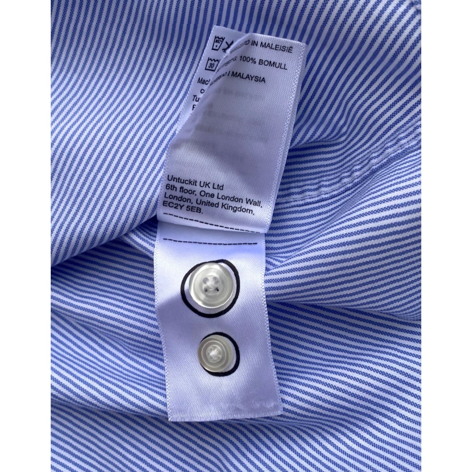 UNTUCKit UNTUCKit Men's Bordeaux WF Button-Up Shirt Stripes 3XL Blue Long Sleeve Collared Cotton Wrinkle Free Vintage? Size US XXL / EU 58 / 5 - 7 Thumbnail