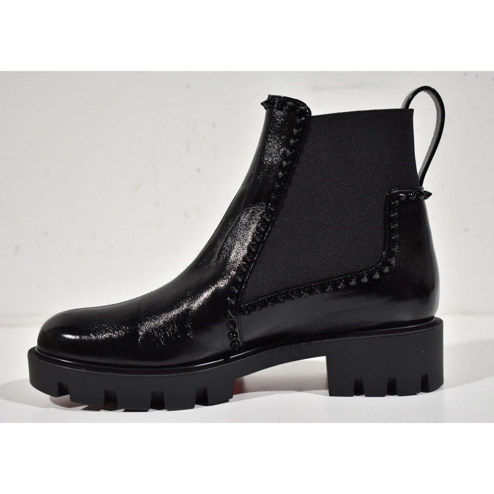 Christian Louboutin Christian Louboutin Out Lina Spike Lug Flat Patent Chelsea Size US 7.5 / IT 37.5 - 8 Thumbnail