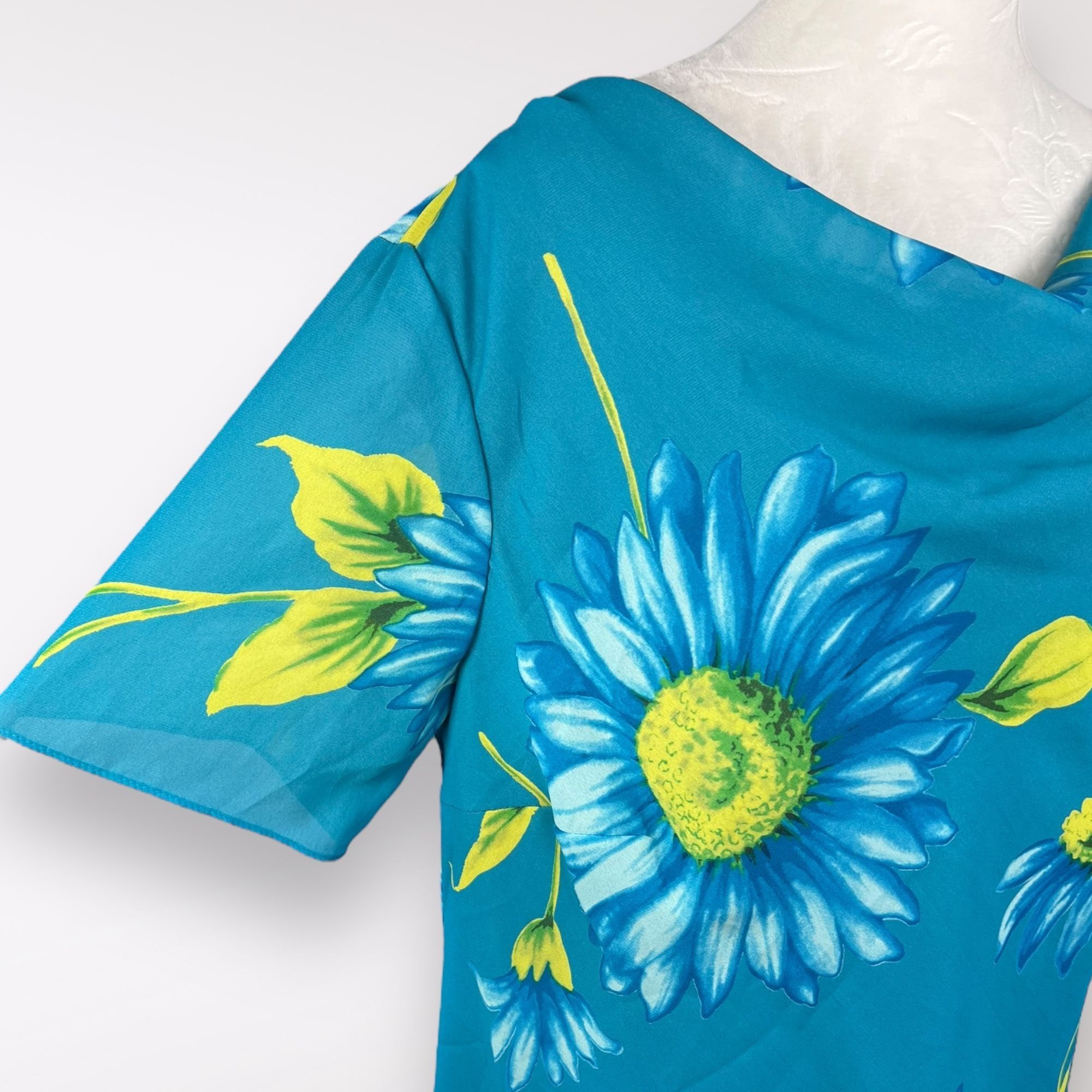 Designer VTG Dressbarn Short Sleeve Floral Blouse Cowl Neck 14 W Size XL / US 12-14 / IT 48-50 - 7 Thumbnail