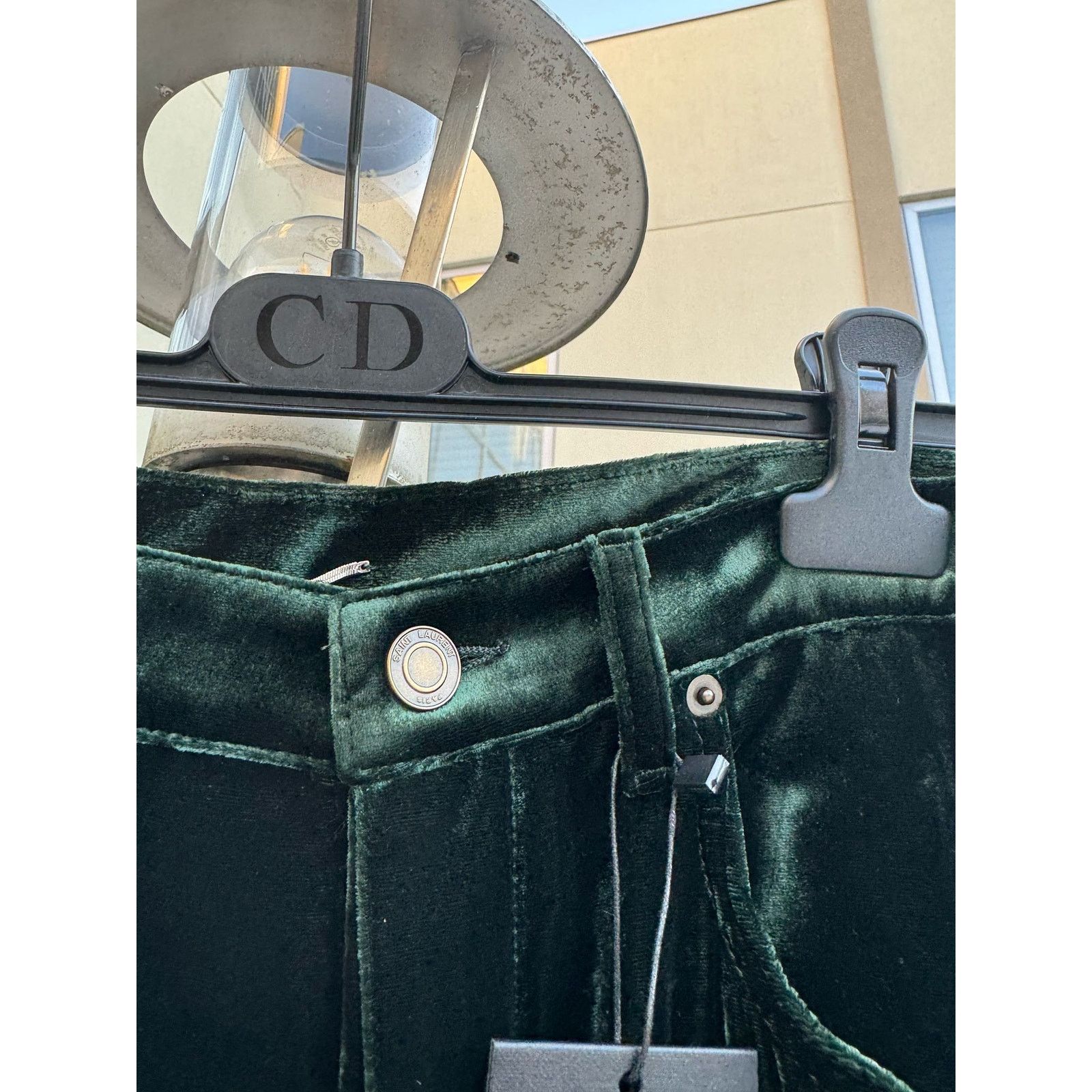 Saint Laurent Paris o1rshd1 Wide Leg Velvet / Velour Pants in Dark Forest Green Size US 34 / EU 50 - 9 Thumbnail