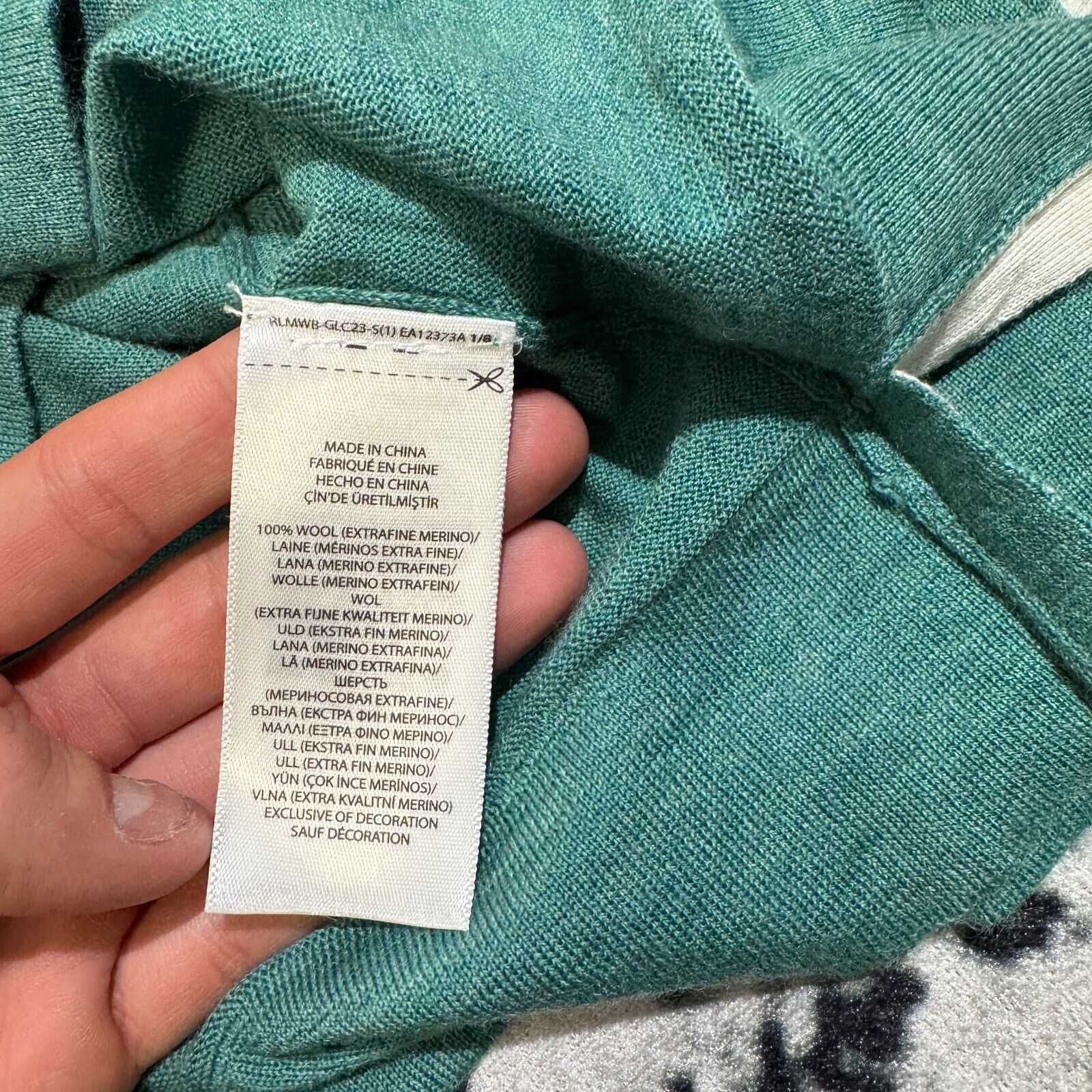 Ralph Lauren × Vintage Vintage Polo Ralph Lauren Unisex Turquoise Sweater Size S V Size US S / EU 44-46 / 1 - 7 Thumbnail