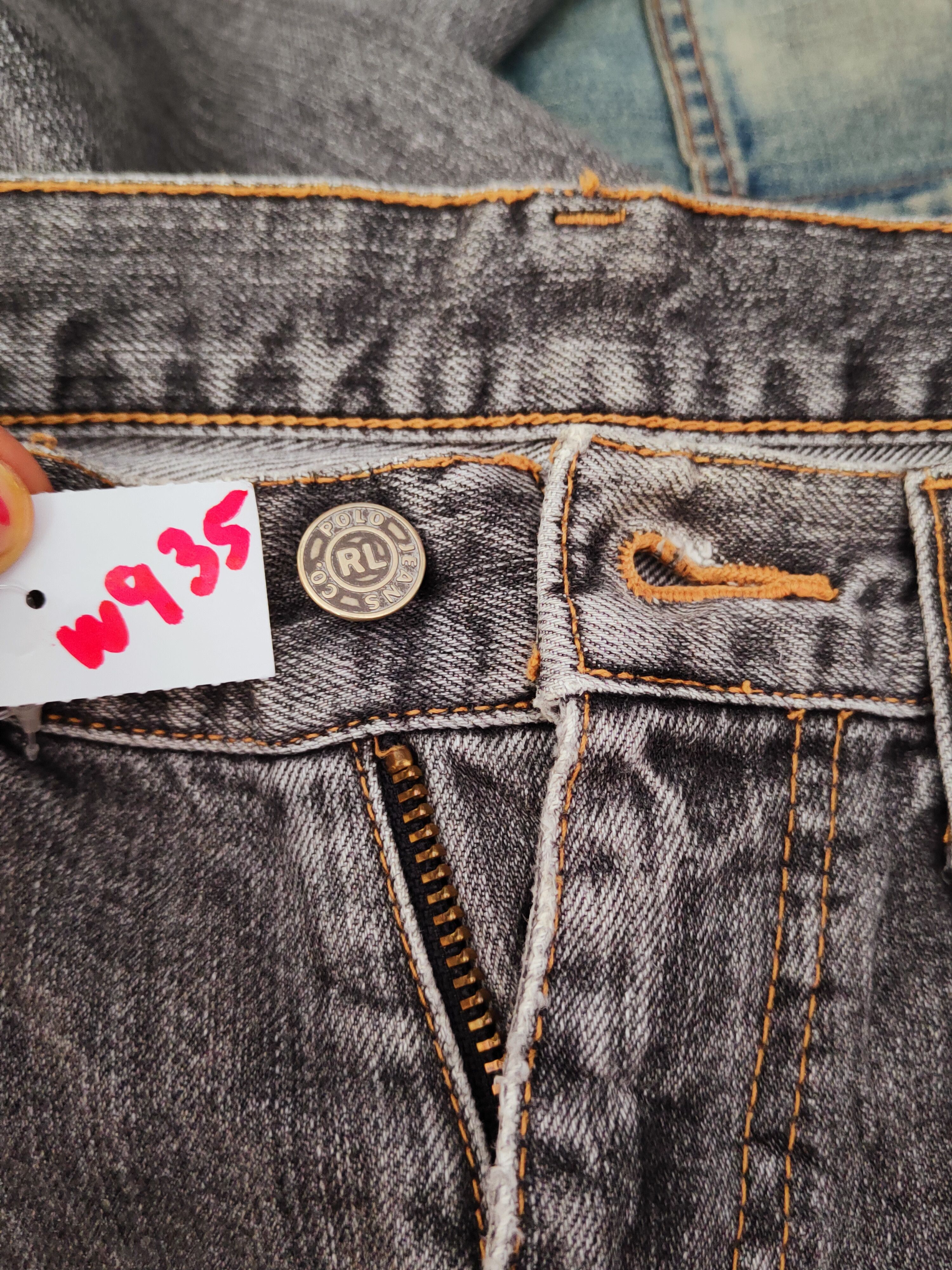 Polo Ralph Lauren R.Lauren Black Faded Distressed Ripped Jeans #W935 Size US 31 - 16 Thumbnail
