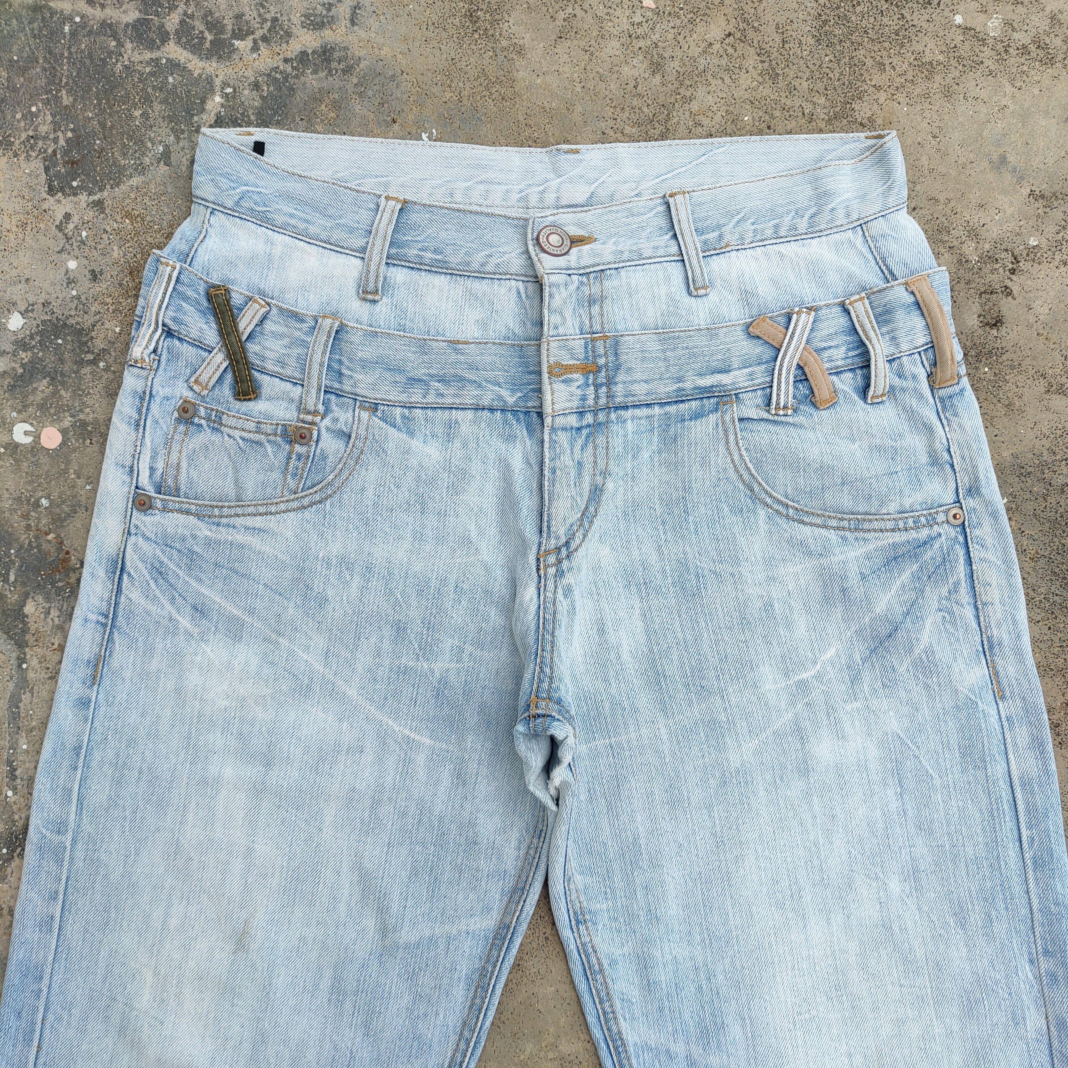 Japanese Brand VINTAGE DOUBLE WAIST JAPAN FADED RIPPED JEANS DENIM PANTS Size US 32 / EU 48 - 3 Thumbnail
