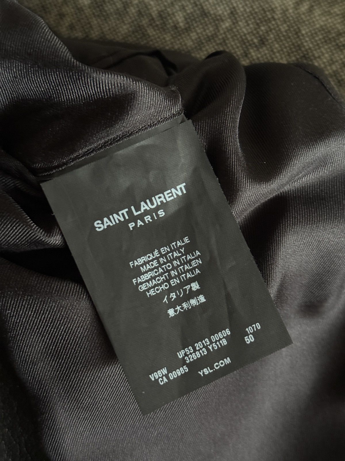 Hedi Slimane × Saint Laurent Paris FW13 Saint Laurent Paris Wool Leather Blazer Jacket 50 Size 50R - 8 Thumbnail