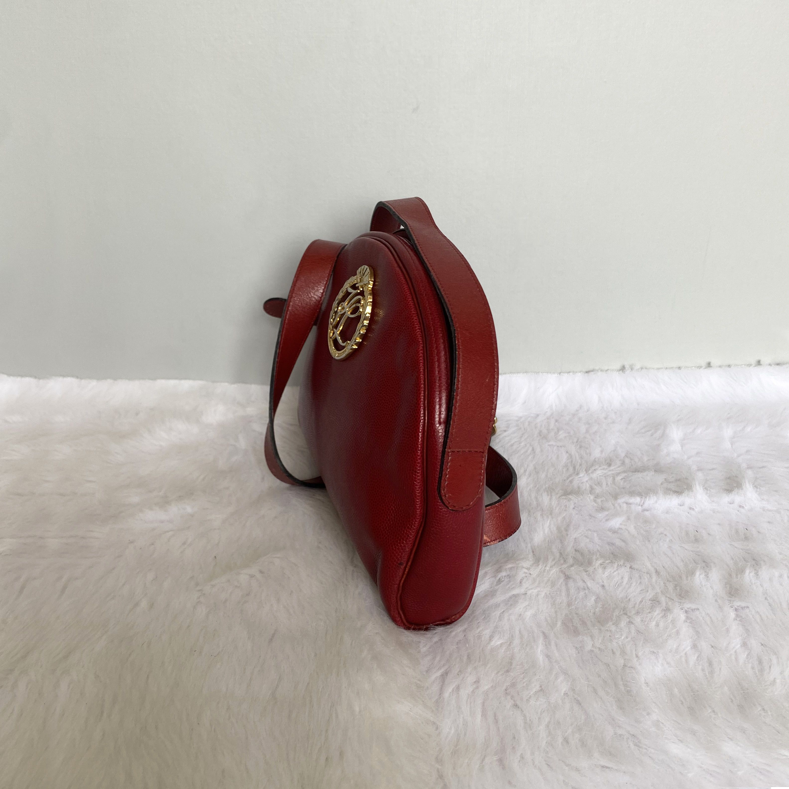 Karl Lagerfeld × Vintage KARL LAGERFELD Vintage Red Leather Shoulder Bag Size ONE SIZE - 3 Thumbnail