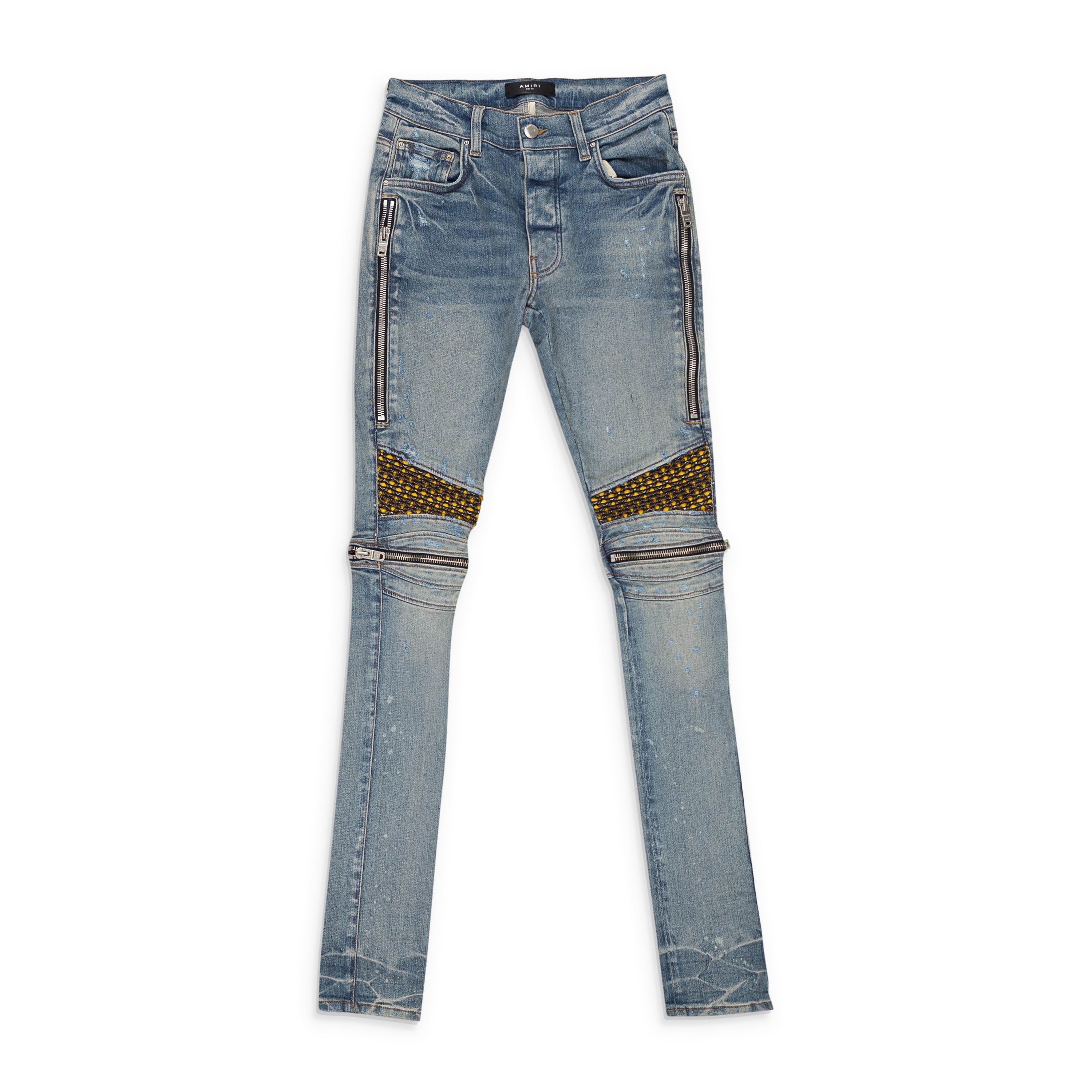 Amiri Amiri MX2 Leather Panelled Jeans In Black RRP £1025