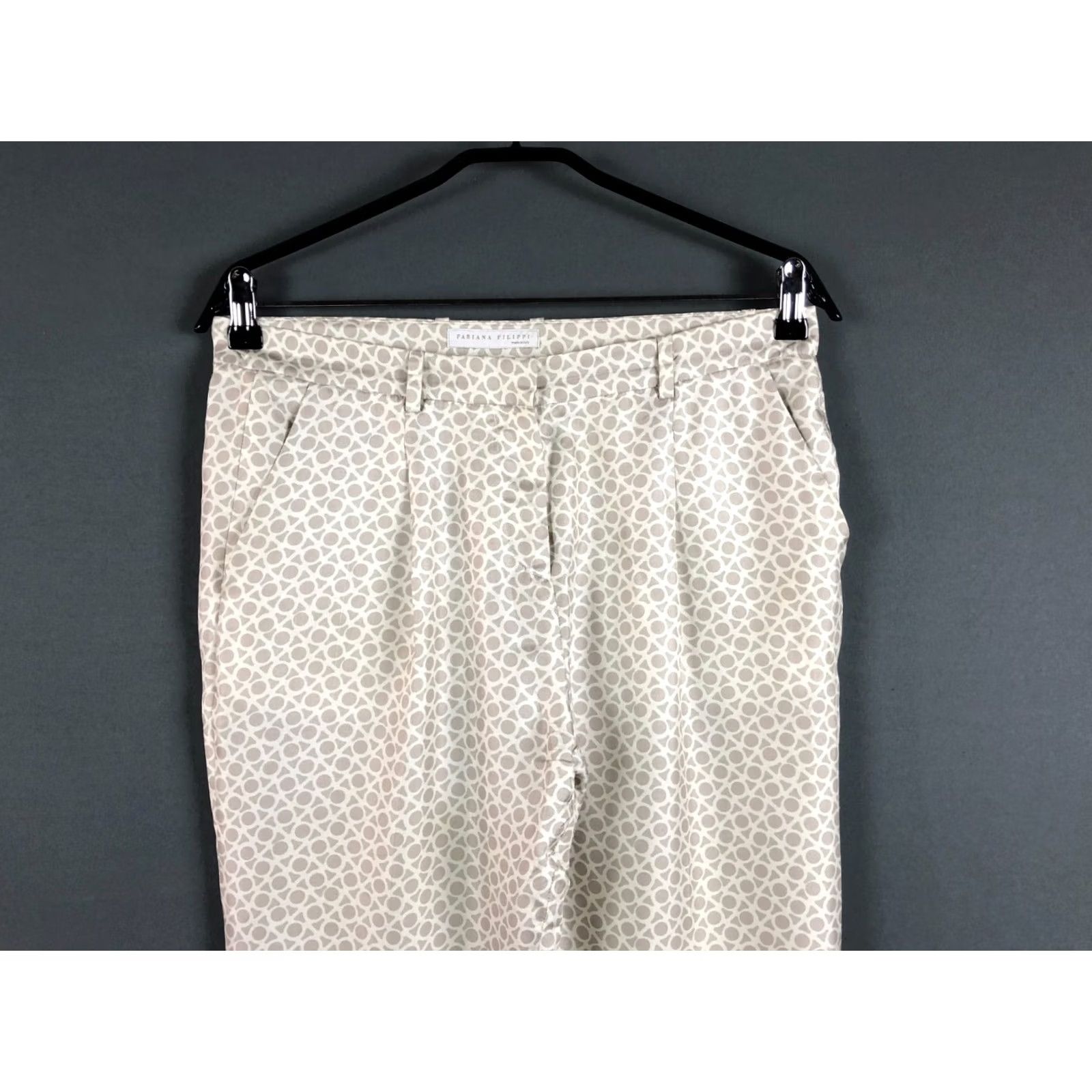Fabiana Filippi Fabiana Filippi Women Silk Pants White Printed Size S Size 28" / US 6 / IT 42 - 3 Thumbnail
