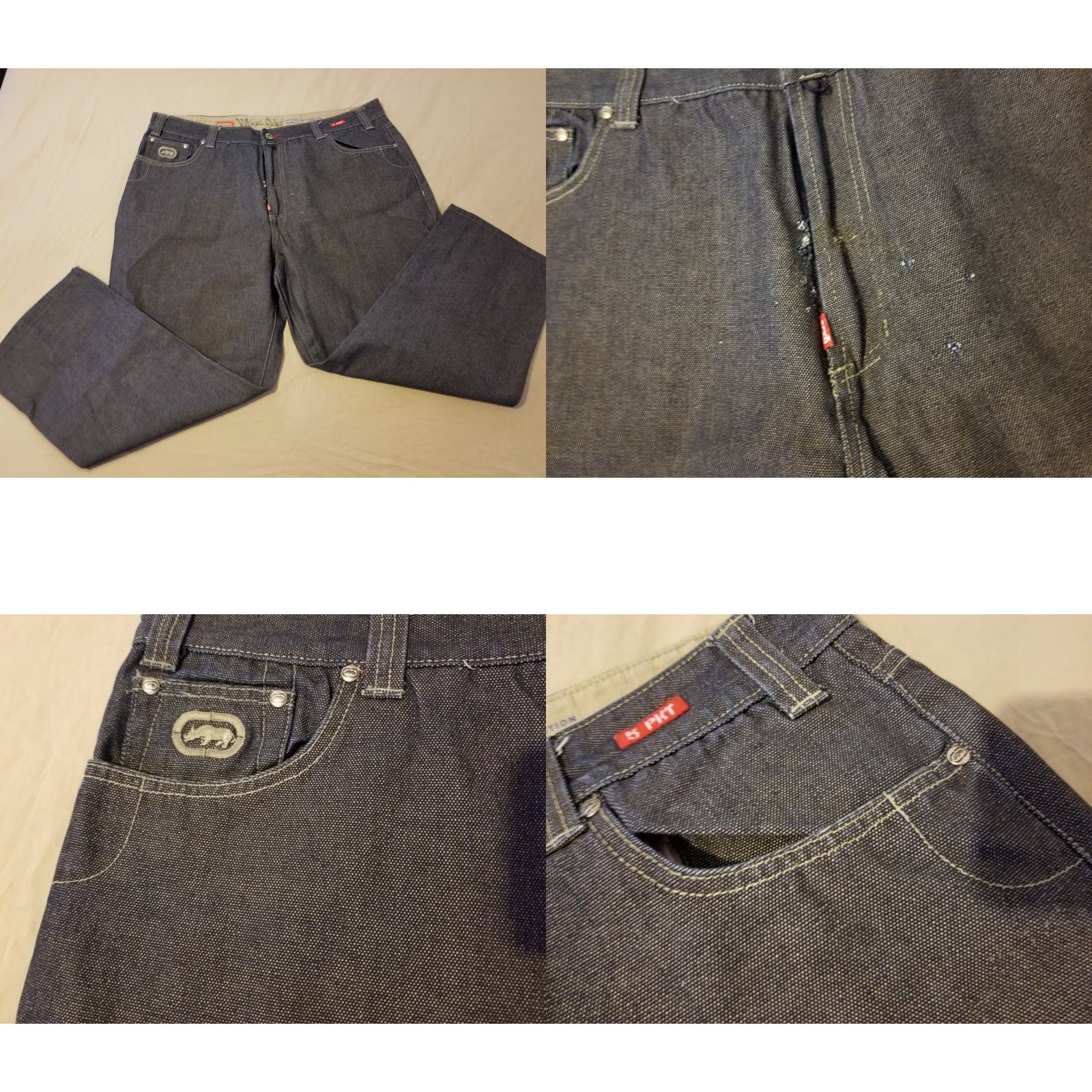 Ecko Unltd. VINTAGE Ecko Unlimited Jeans Denim 42x28 28in Inseam 5-Pocket Men Blue 90s Hip Hop Wide-Leg Jeans Mens Size US 42 / EU 58 - 8 Thumbnail