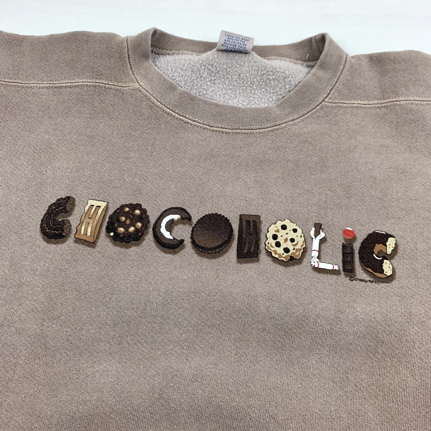 Vintage VINTAGE Crazy Shirts Sweatshirt Adult Small Brown 90s Spell Out Cake Pullover Men S Brown 90s Theme Size US S / EU 44-46 / 1 - 7 Thumbnail