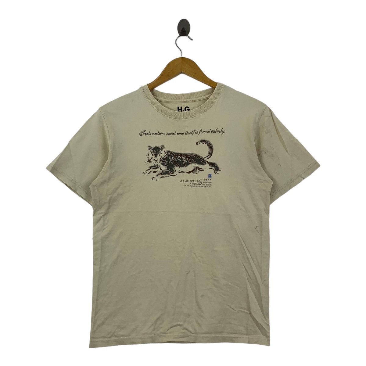 Vintage HELLO GEM TIGER Nature Japan Traditional Tee Shirt Top Game Size S / US 4 / IT 40 - 1 Thumbnail