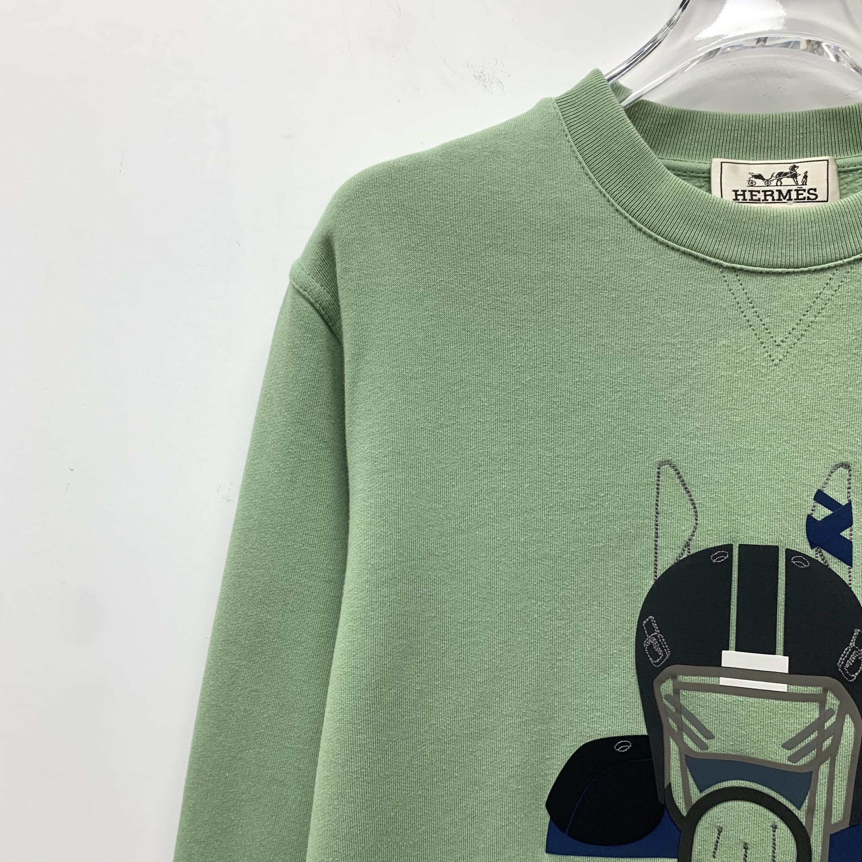 Hermes Hermès Sweatshirt – Green Animal Print (Size XS) Size XS / US 0-2 / IT 36-38 - 6 Thumbnail