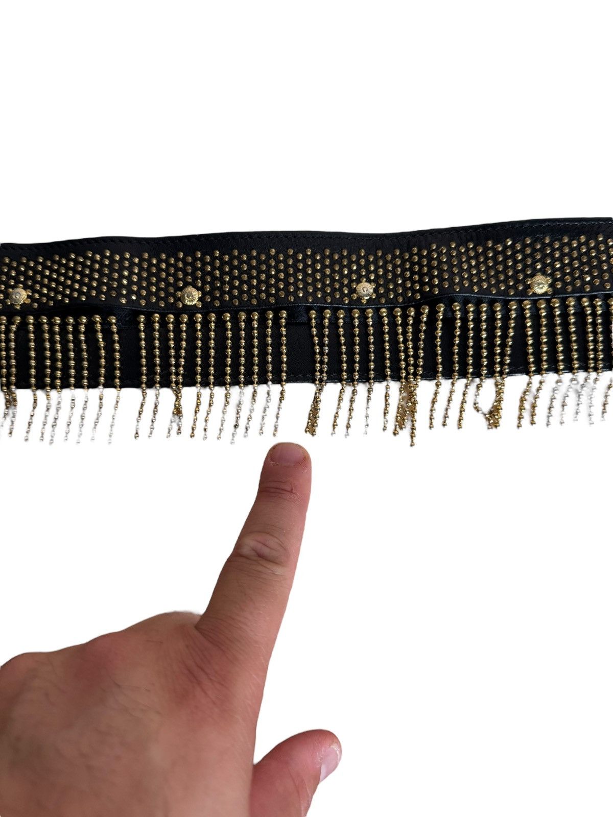 Versace Gianni Versace Vintage 90s Leather Belt with Medusa & Fringe Size ONE SIZE - 13 Thumbnail