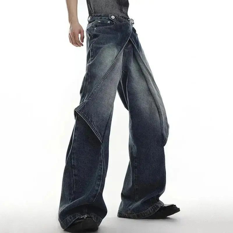 Japanese Brand Deconstruct Wide Leg Washed Jeans Pants y2k Size US 34 / EU 50 - 2 Thumbnail