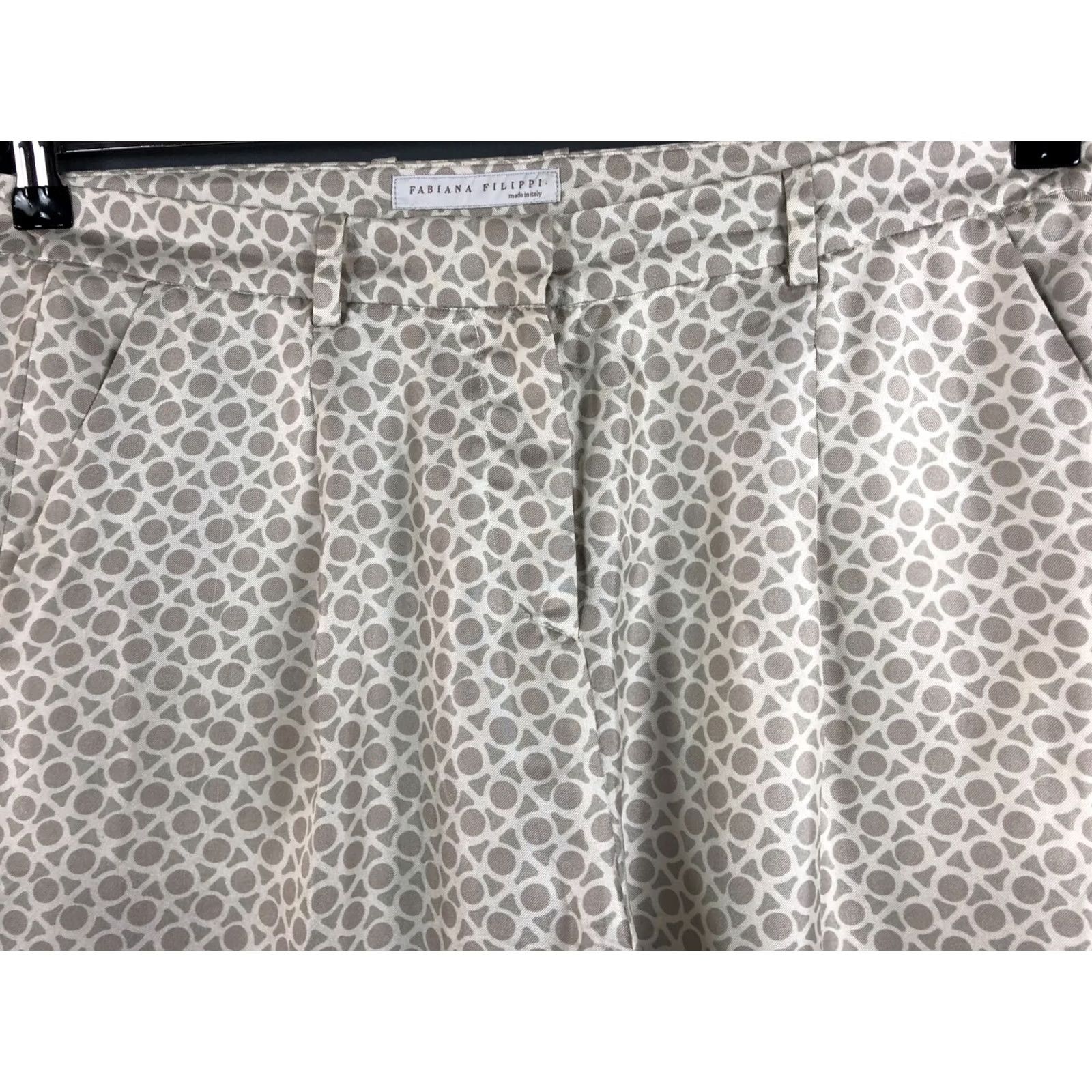 Fabiana Filippi Fabiana Filippi Women Silk Pants White Printed Size S Size 28" / US 6 / IT 42 - 7 Thumbnail