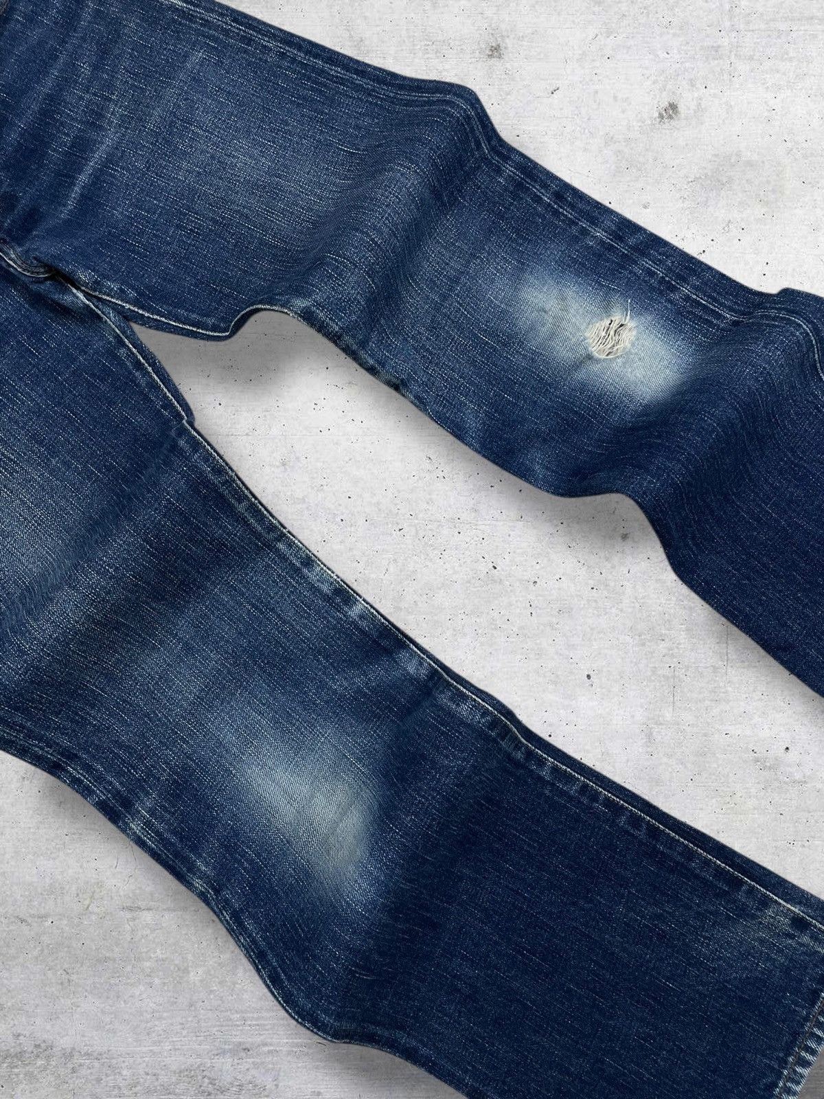 Beauty Beast VINTAGE GREEN 90S JAPAN DESIGNER SELVEDGE INDIGO ROCK DENIM Size US 32 / EU 48 - 6 Thumbnail