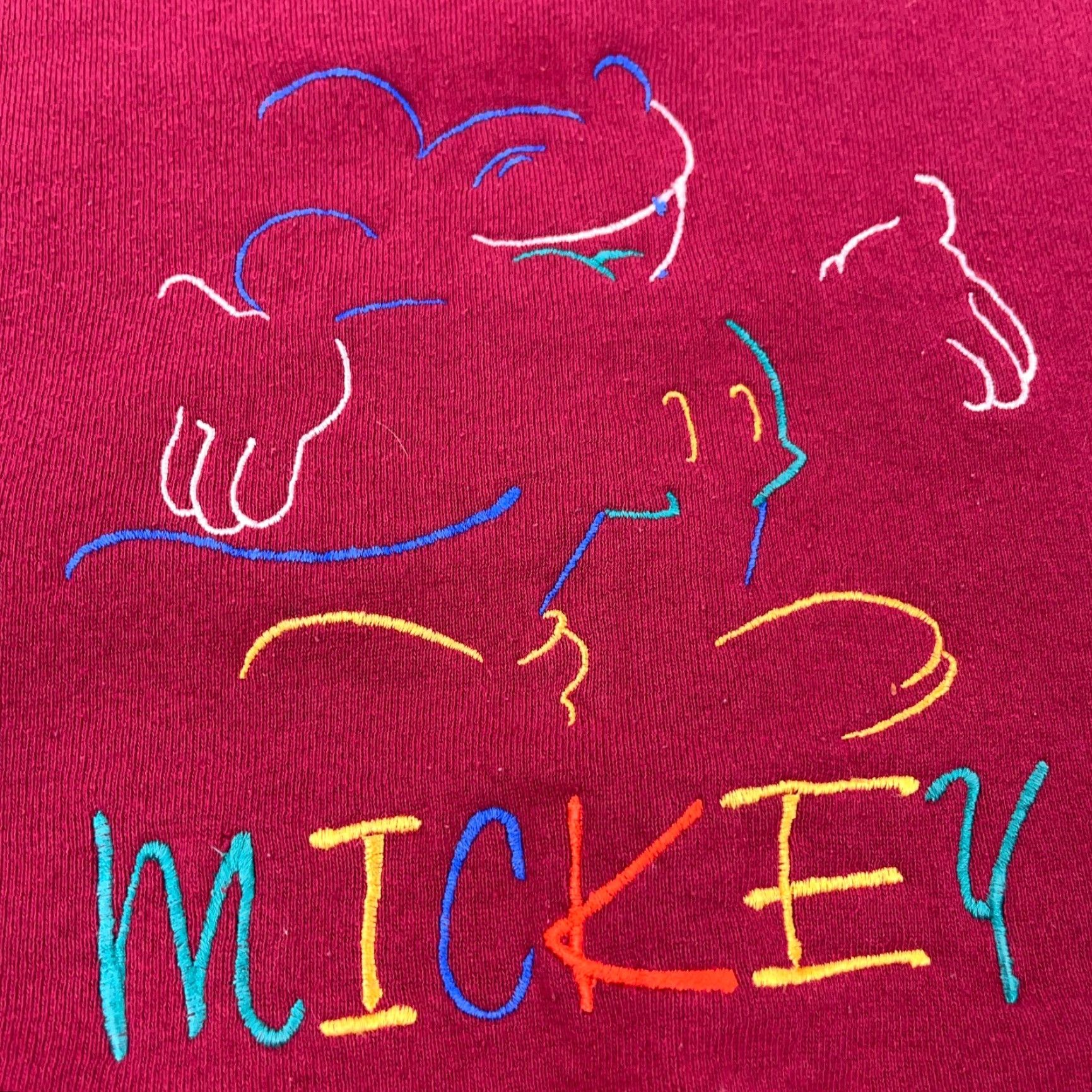 Mickey & Co. Vintage Disney Sweatshirt XL Red Crewneck Sweater Mickey Mouse 90s USA Women Size XL / US 12-14 / IT 48-50 - 3 Thumbnail