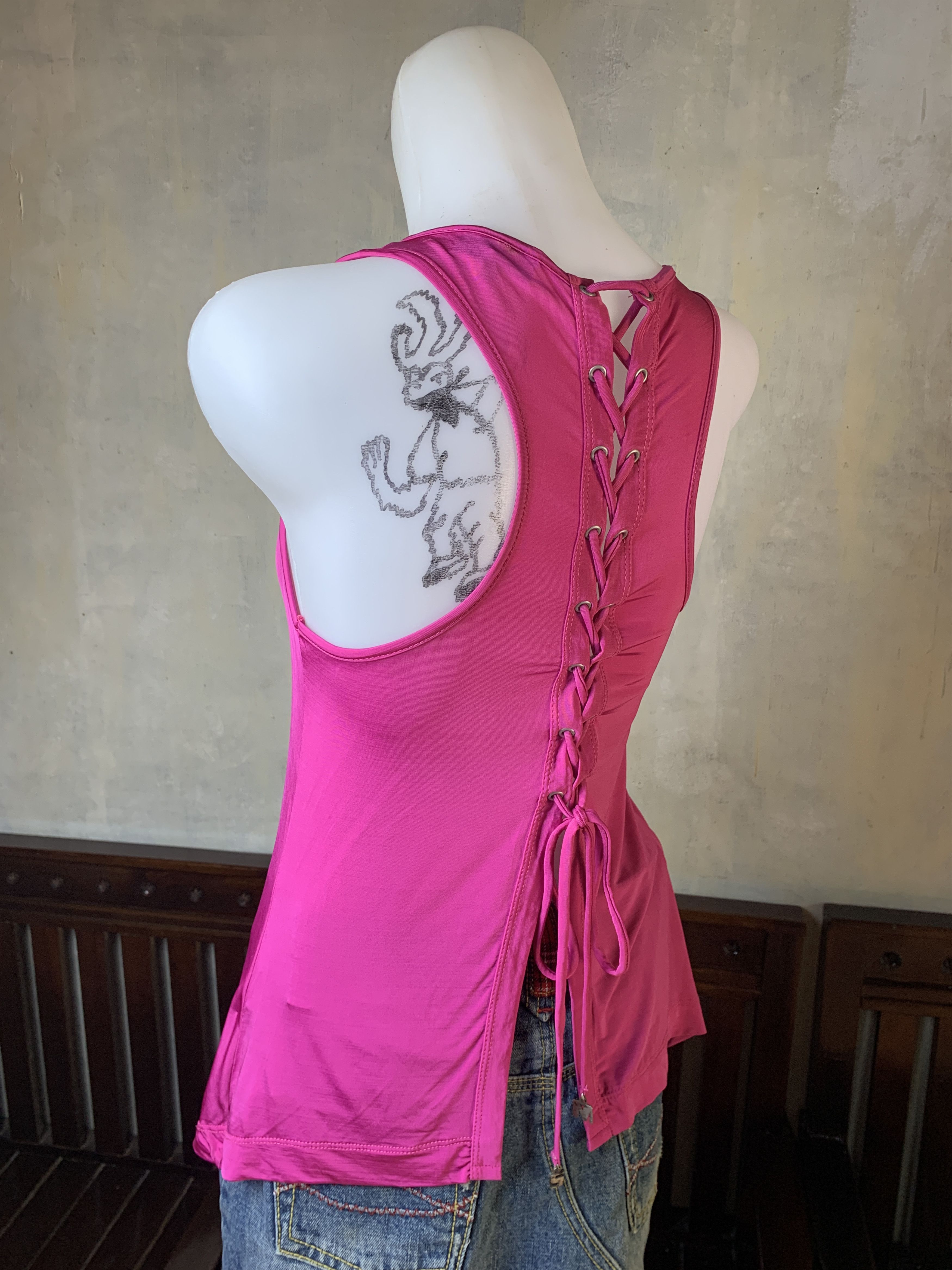 Miss Sixty Miss Sixty Pink Lace Printed Top (S) Size S / US 4 / IT 40 - 3 Thumbnail
