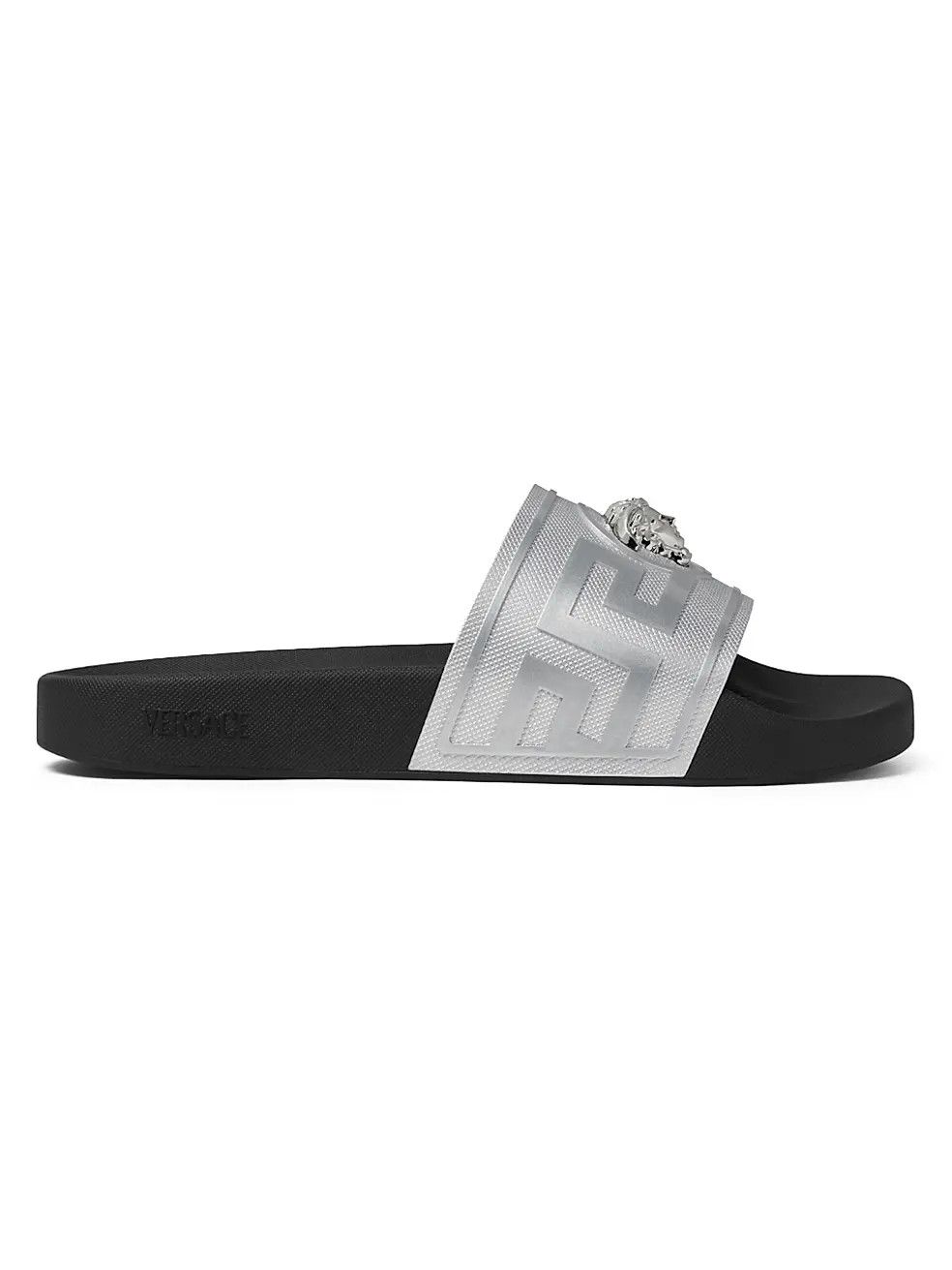 os11x0126 Medusa Rubber Slides in Silver