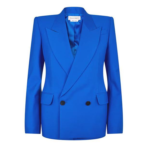 Alexander McQueen o1g2r1mq0824 Double Breasted Wool Jackets in Blue Size XS / US 0-2 / IT 36-38 - 1 Thumbnail