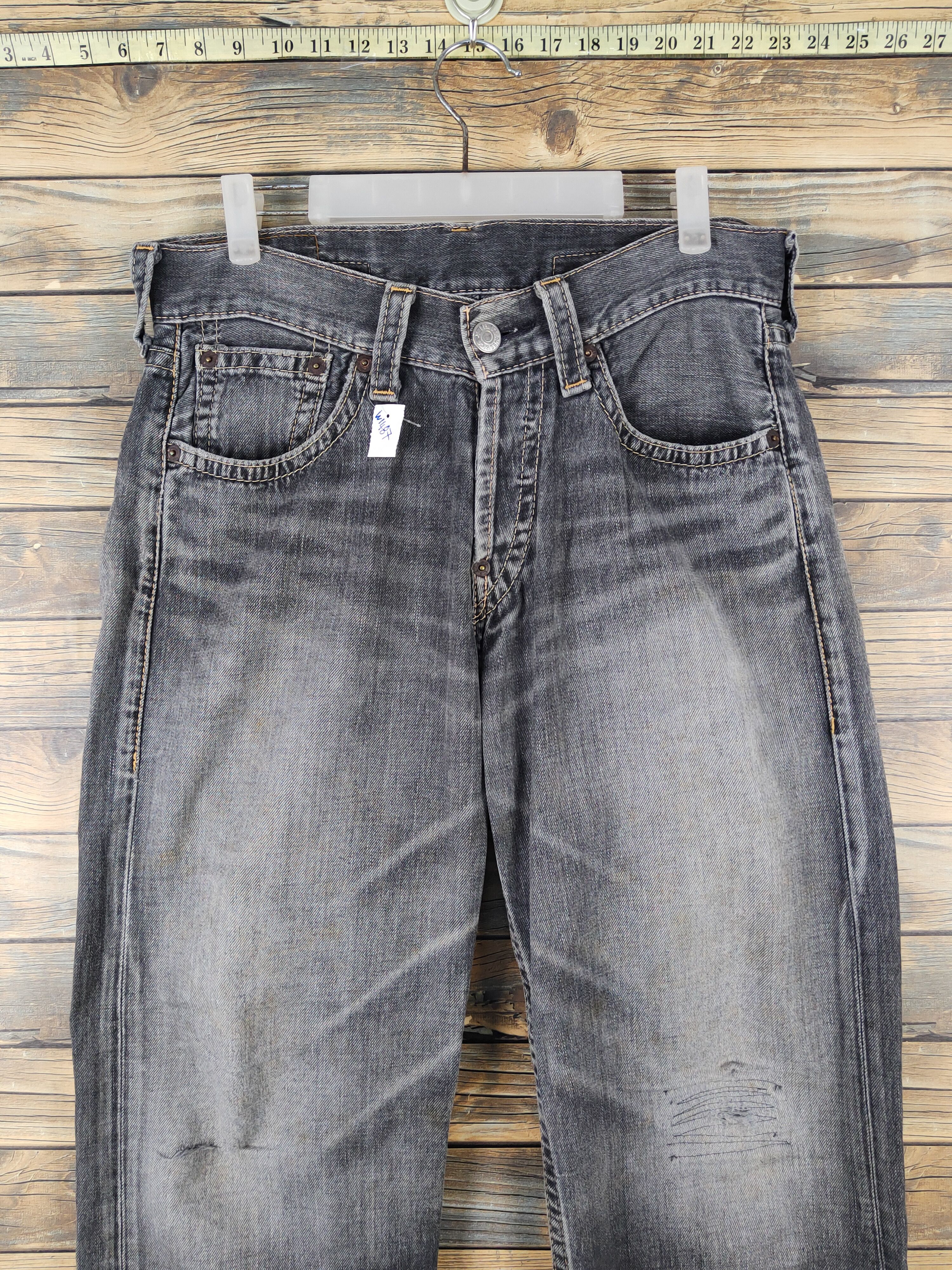 Levi's 902 Levi's Black Distressed Ripped denim Jeans #W1487 Size US 32 / EU 48 - 2 Thumbnail