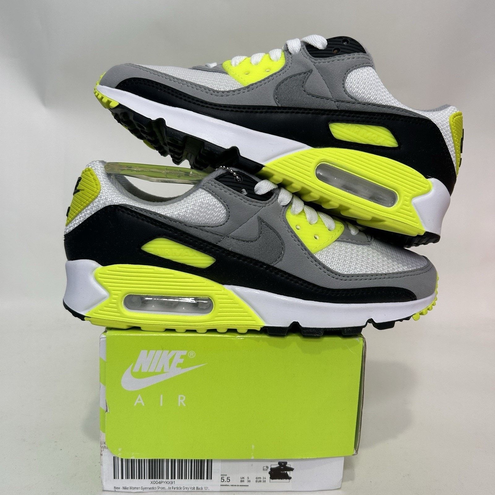 Nike Nike Air Max 90 WMNS “White Black Volt” Size US 7 / IT 37 - 1 Thumbnail