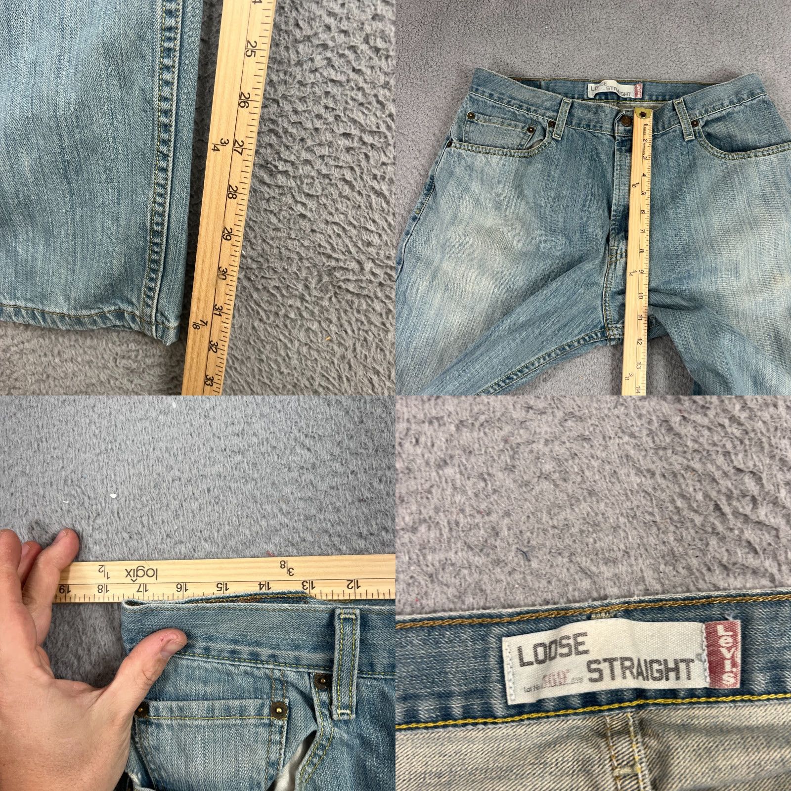 Levi's VINTAGE Levis 569 Jeans Mens 34x32 Blue Mid Rise Straight 5-Pocket Denim Logo Levis 500 Series Modern American Classic Jeans Mens Size US 34 / EU 50 - 8 Thumbnail