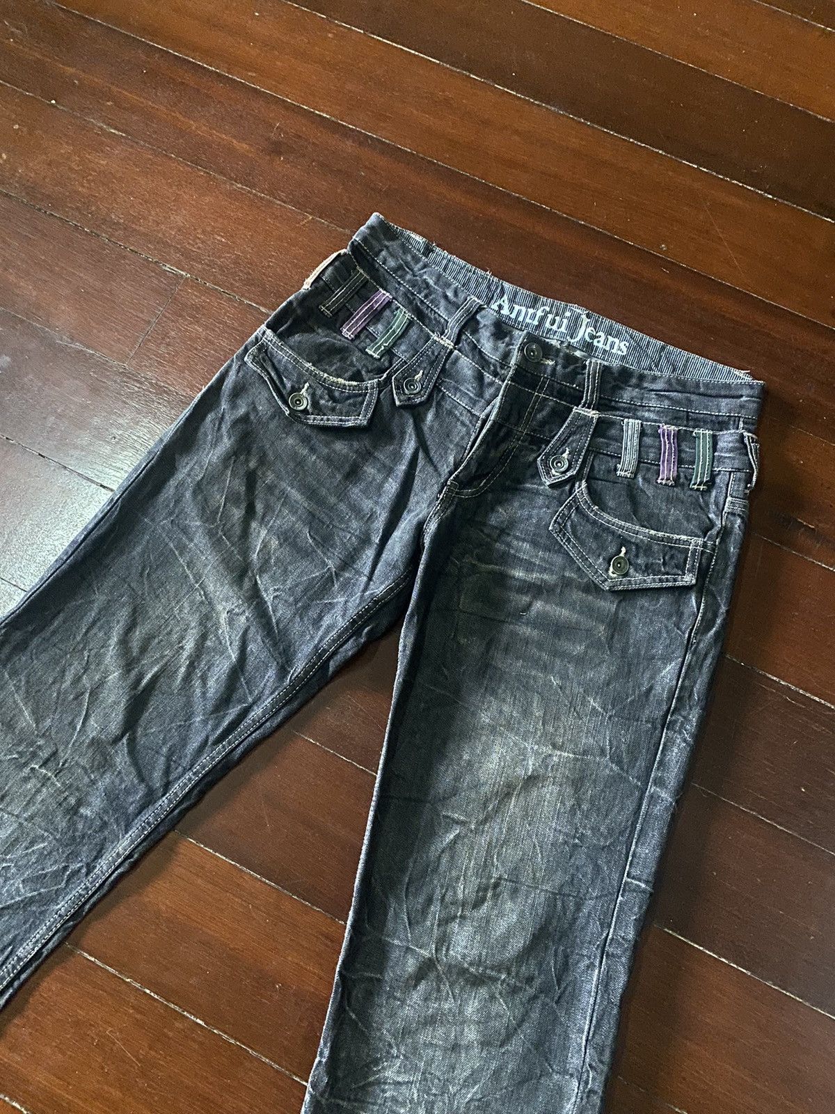 Designer × Japanese Brand × PPFM FIRE 🔥 CRAZY DESIGN ANTFUI JEANS Double Waist HONEY COMB Size US 32 / EU 48 - 8 Thumbnail