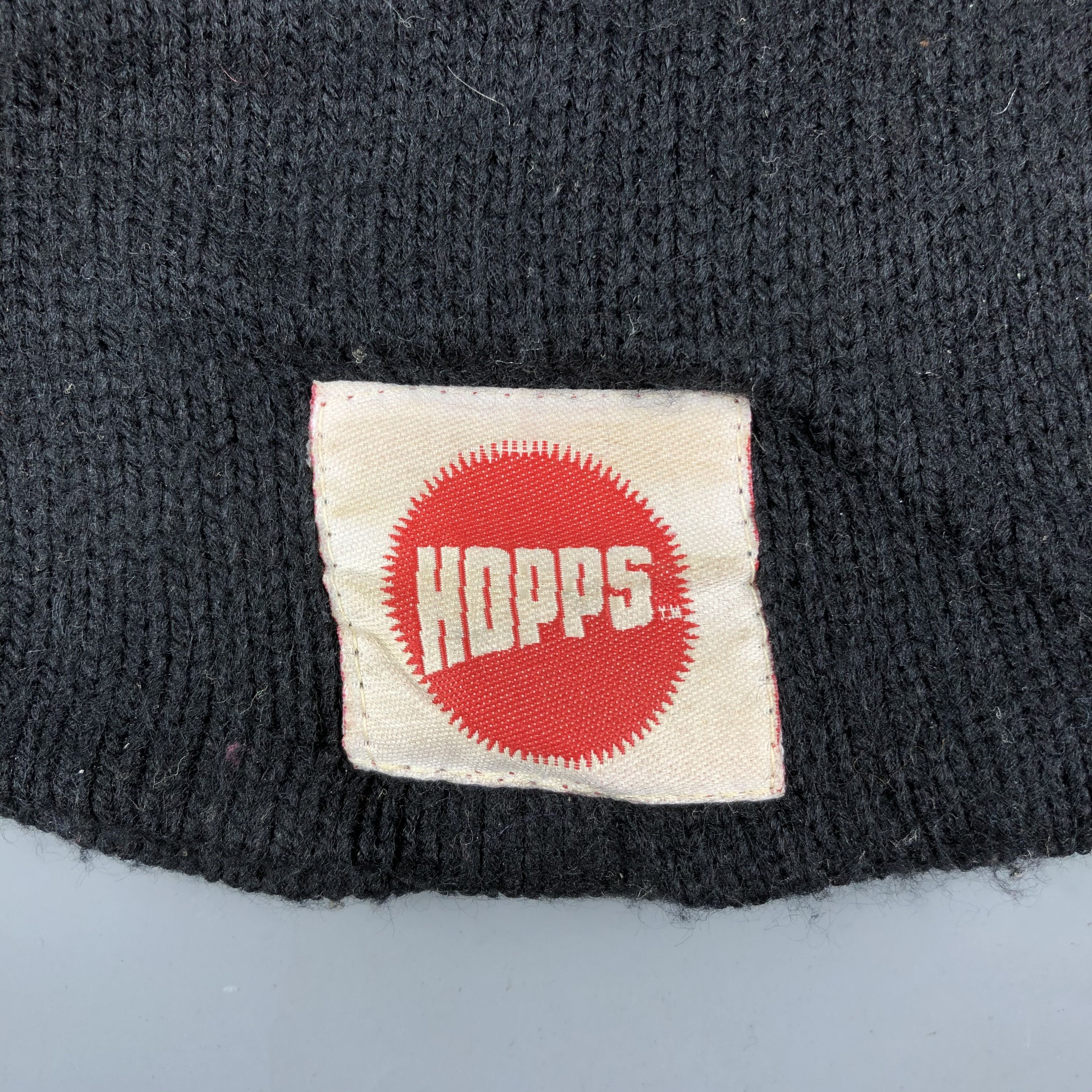 Japanese Brand Hopps Black Beanie Size ONE SIZE - 4 Thumbnail