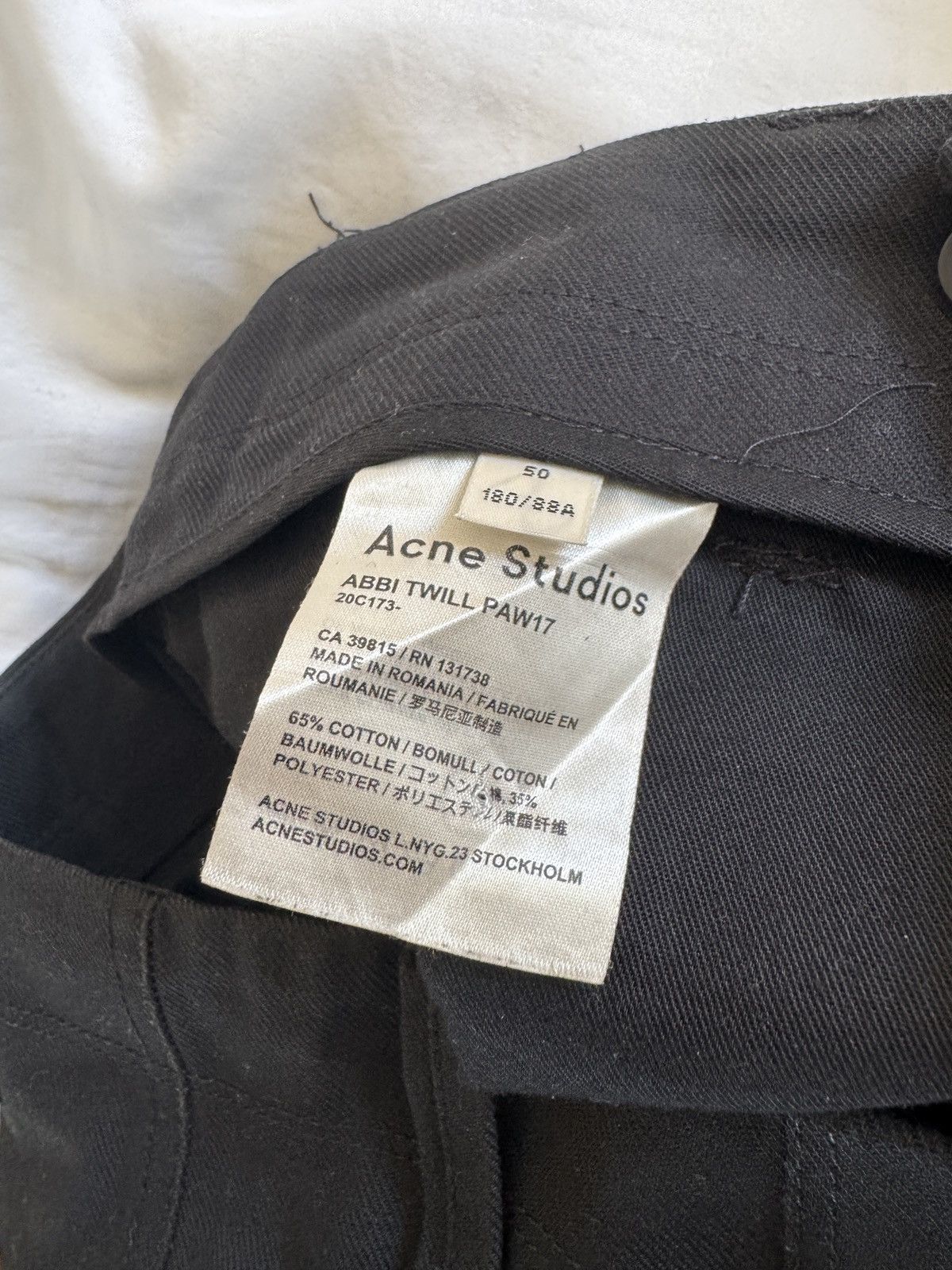 Acne Studios Acne Studios AW17 Twill Cargo Pants - Black - 32 Size US 32 / EU 48 - 4 Thumbnail
