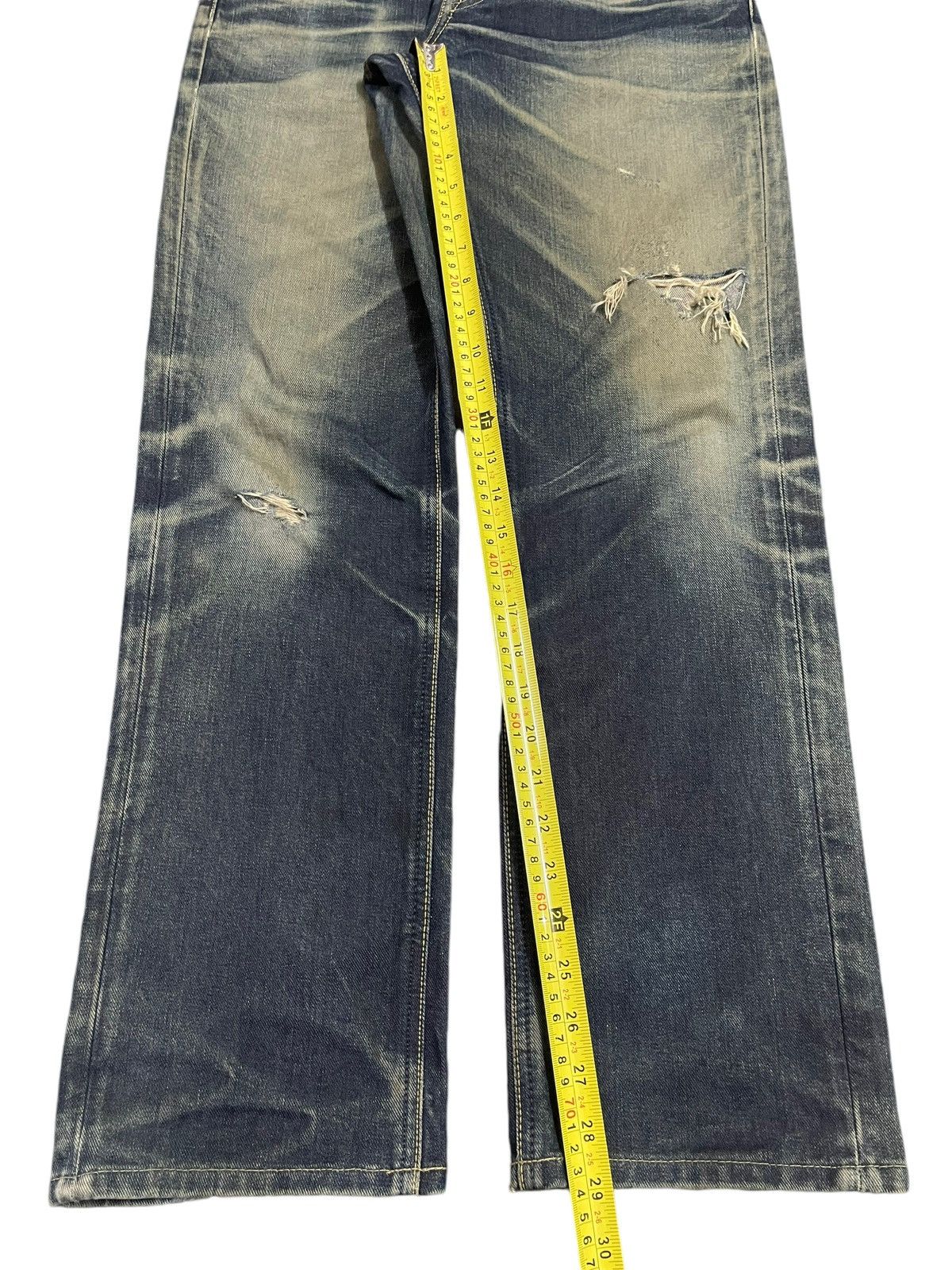 Lee Vintage 90s Lee Blue Faded Wash Style Distressed Jeans Size US 30 / EU 46 - 16 Thumbnail