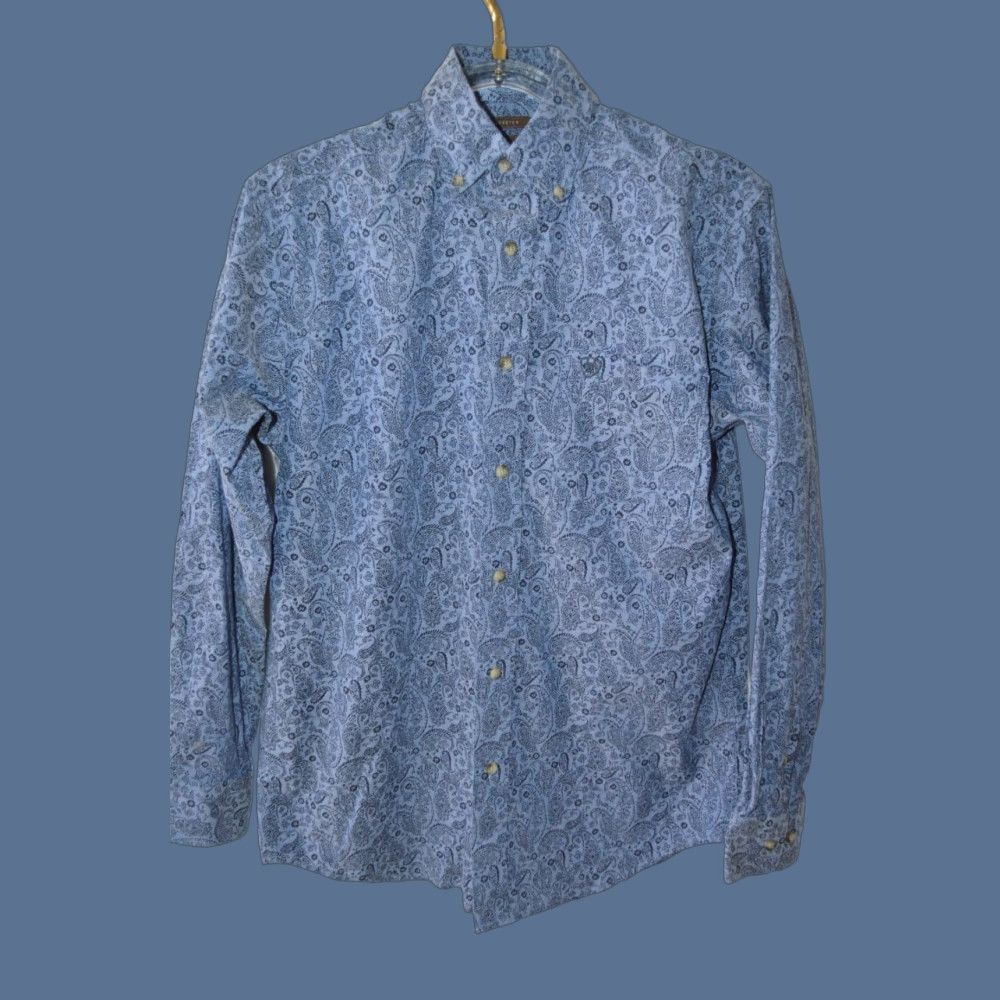 Ariat Ariat Paisley L/S Western Cowboy Button Up Shirt Indigo Paisley Sz S Stretch - Mens Shirt Size US S / EU 44-46 / 1 - 1 Thumbnail