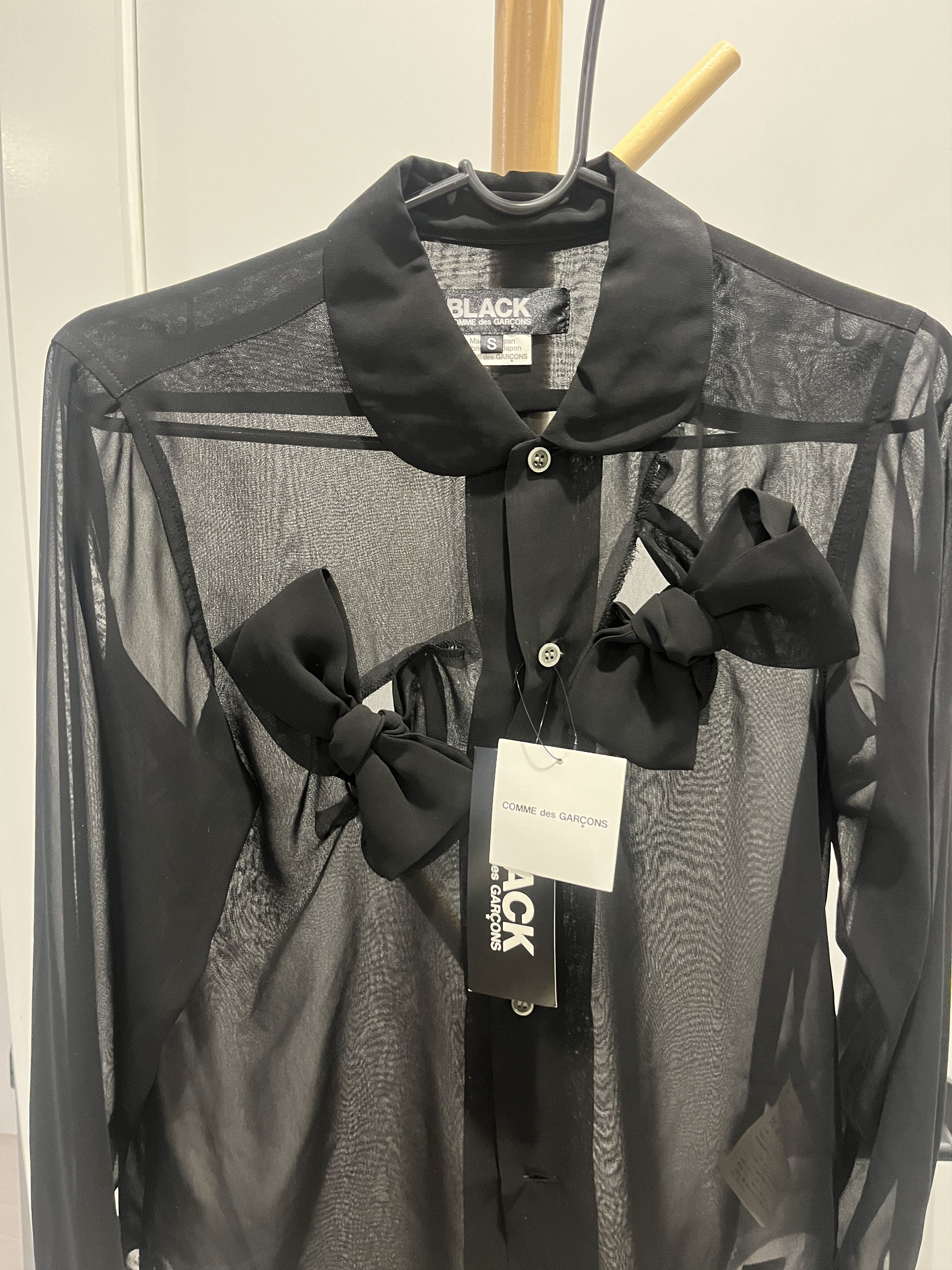 Comme des Garcons Black Comme des Garcons 'Black' Sheer Bow Shirt AW2014 Size S / US 4 / IT 40 - 3 Thumbnail