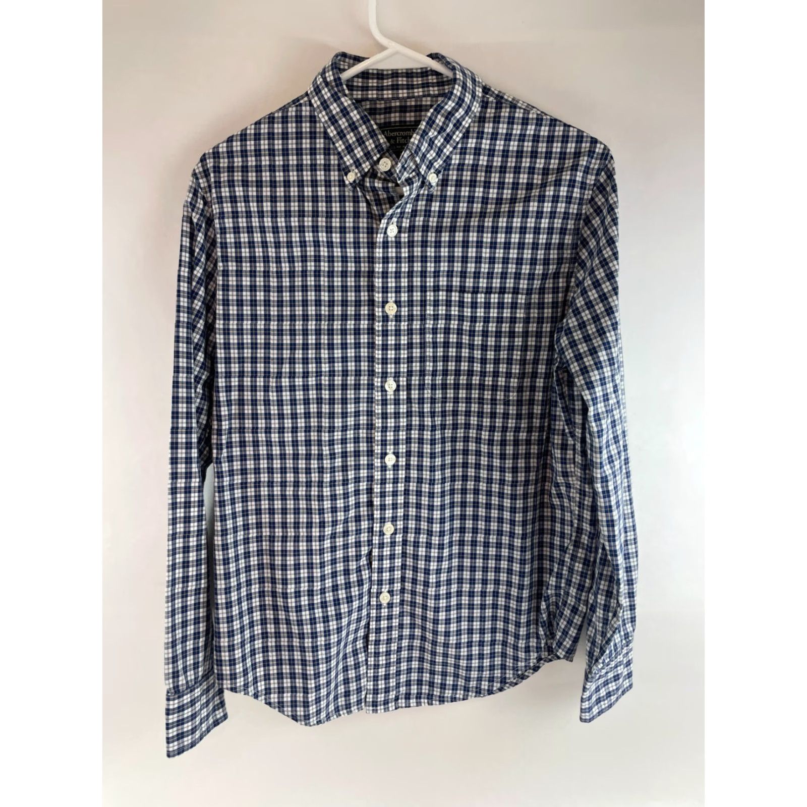 Abercrombie & Fitch Abercrombie & Fitch Shirt Men M Blue White Yellow Plaid Button-Down Tailored Collar Modern Vintage: N/A Size US M / EU 48-50 / 2 - 2 Thumbnail