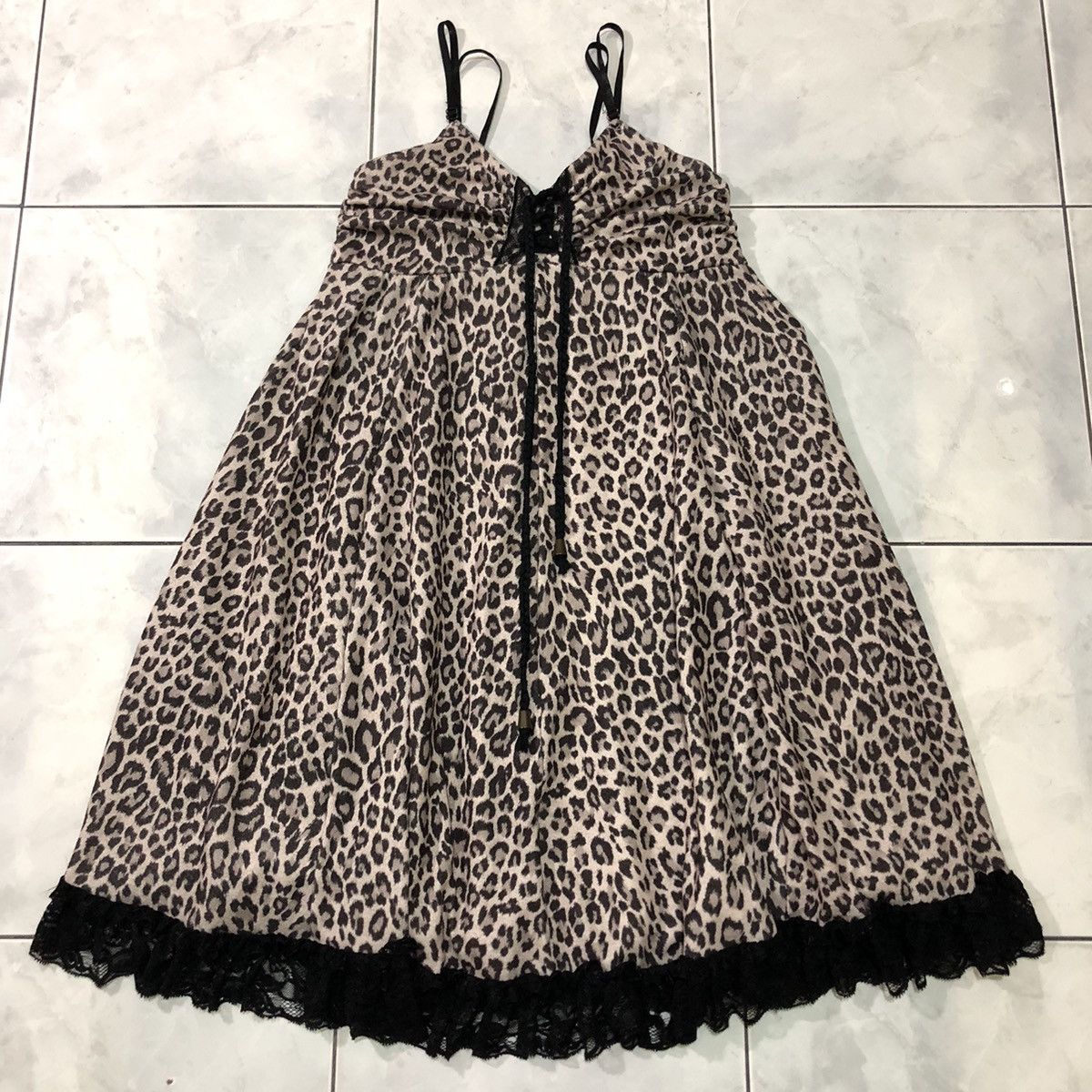 Vintage Avant Garde Dress Leopard Ruffle Adjustable Strap Style Size M / US 6-8 / IT 42-44 - 11 Thumbnail