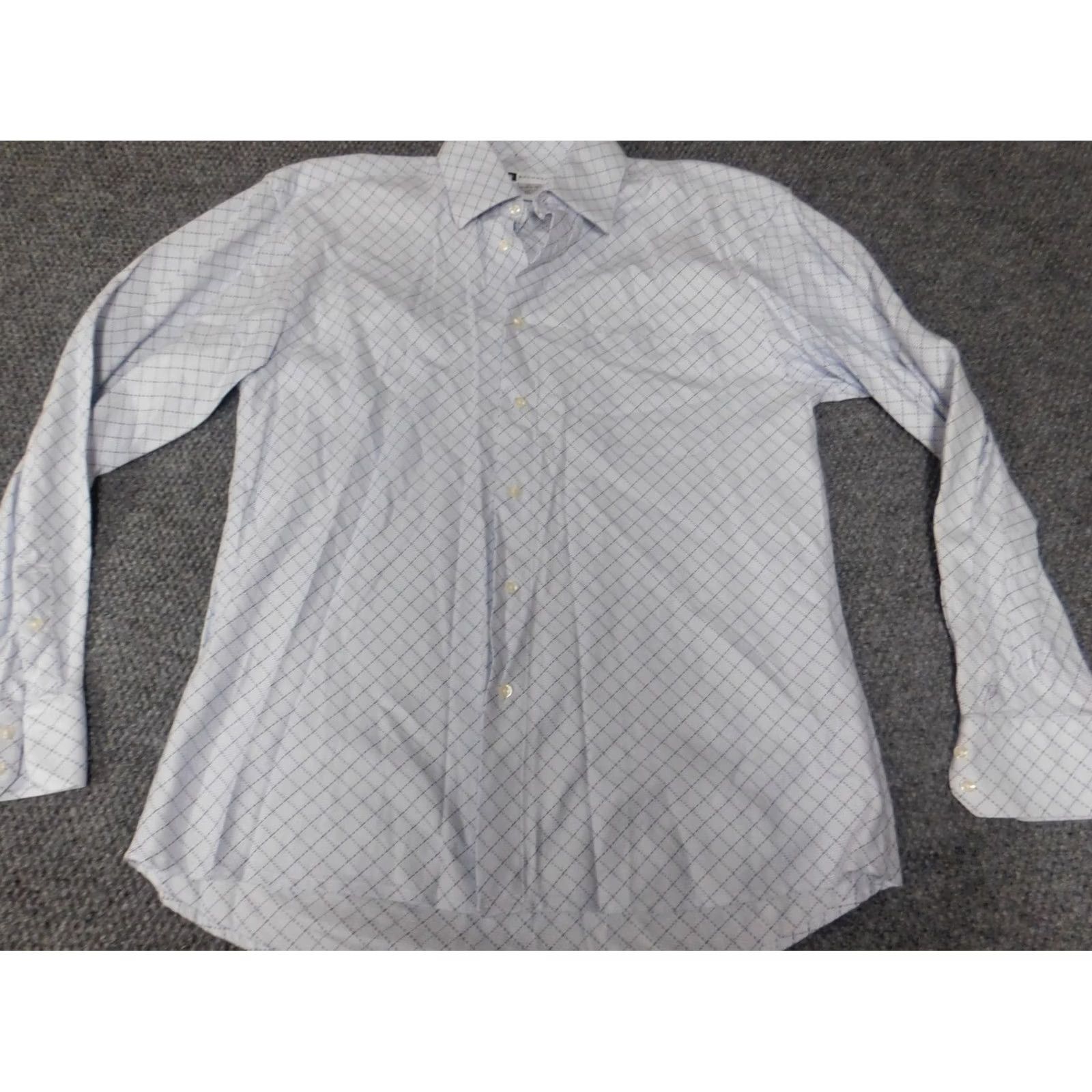 Vintage Bachrach Mens Dress Shirt Button-Up Plaid Blue 15.5 Regular Medium Long Sleeve Collar Down Sportswear Shirt Adults Mens Size 42R - 2 Thumbnail