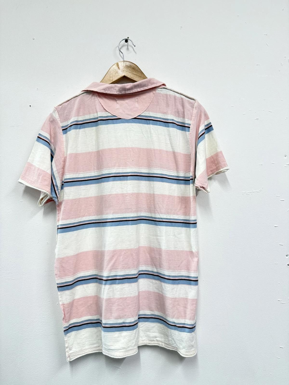 Polo Ralph Lauren Polo Ralph Lauren Men's Jersey Polo Shirt Medium Pink Stripe Size ONE SIZE - 4 Thumbnail