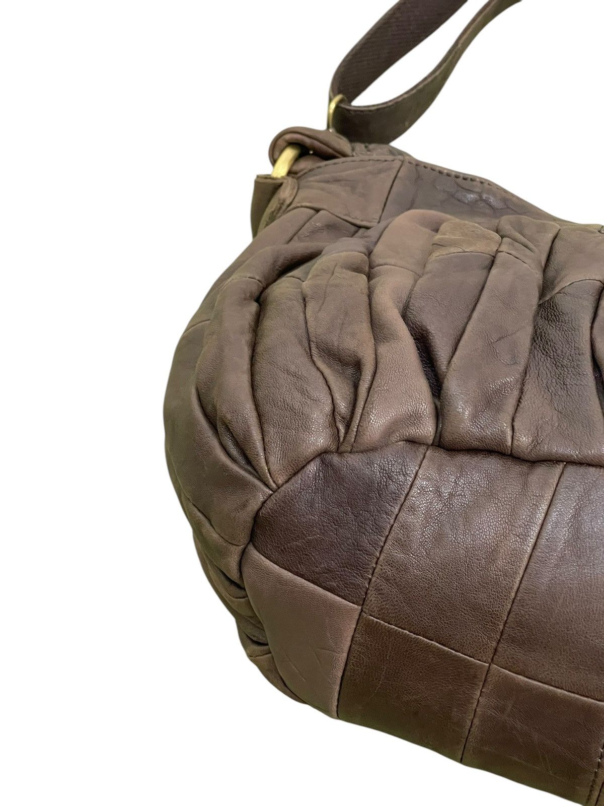 Genuine Leather Full Leather Janis Market Pleated Hand Shoulder Bag 1🟩6 Size ONE SIZE - 13 Thumbnail