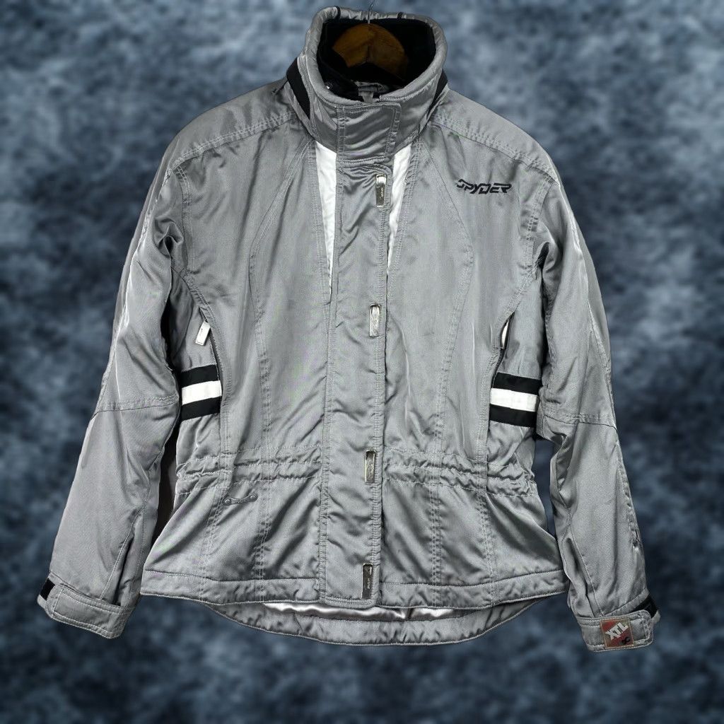 Spyder VINTAGE Spider Womens Ski Jacket Gray 4 Zip Hooded Pockets Logo Insulated Thinsulate Winter Casual Mens Womens Girls? Size S / US 4 / IT 40 - 1 Thumbnail