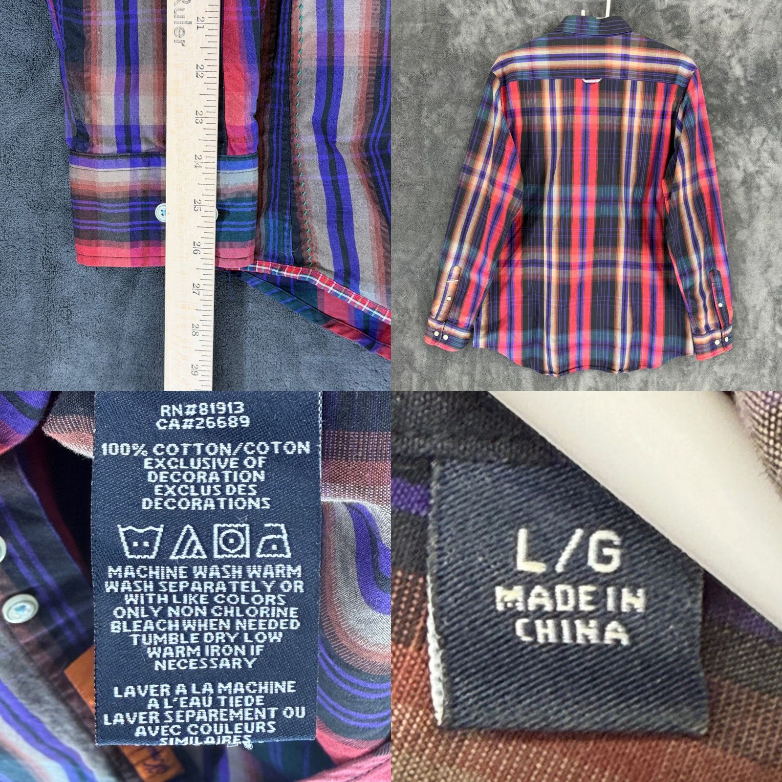 Robert Graham Robert Graham Jeans Mens Large Multicolor Plaid Long Sleeve Button-Down Shirt L Size US L / EU 52-54 / 3 - 8 Thumbnail