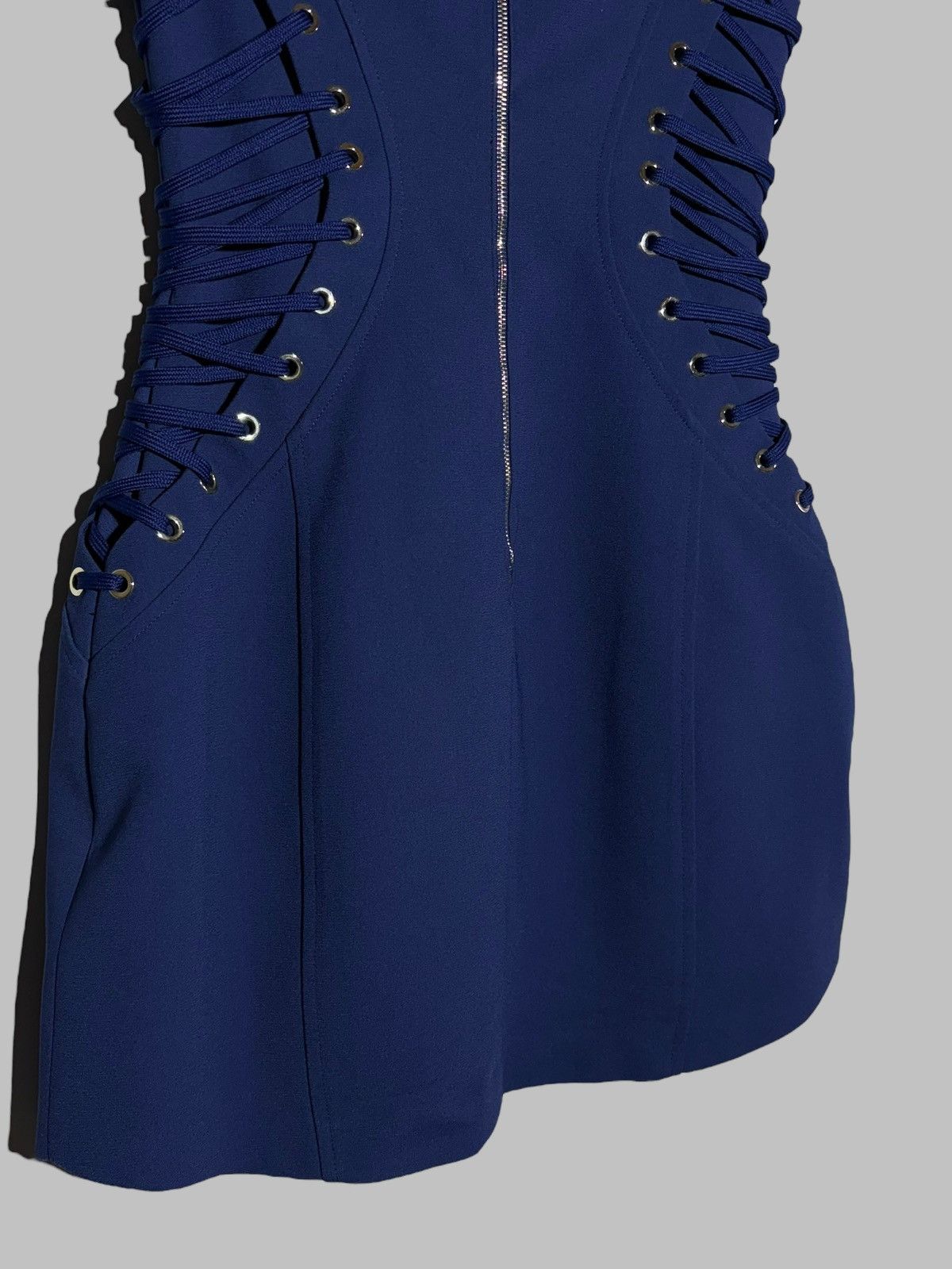 Elisabetta Franchi Rare Elizabetta Franchi Corset Mini Dress Blue Size S / US 4 / IT 40 - 9 Thumbnail