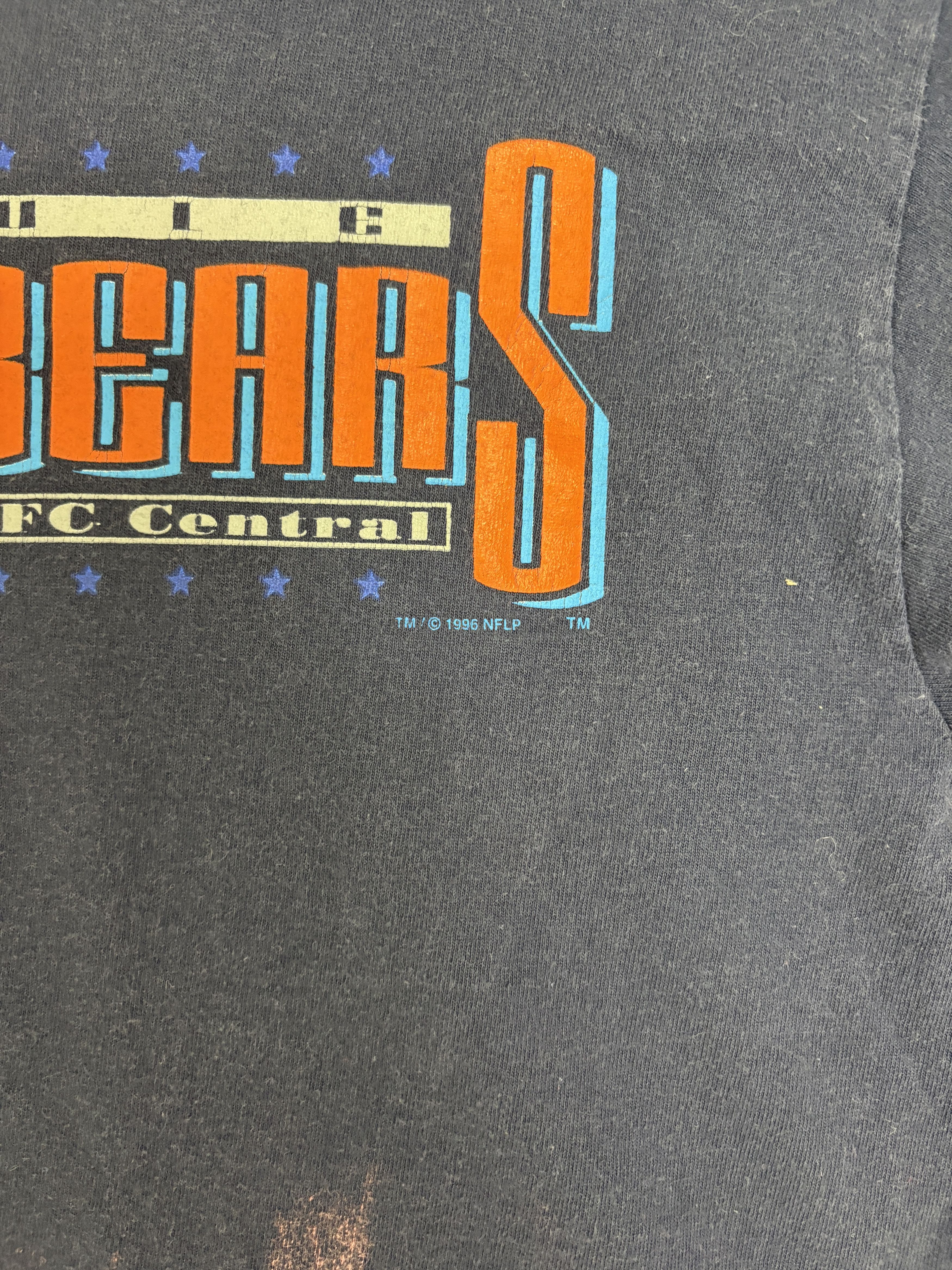 Vintage Chicago Bears 1996 Schedule Vintage Blue T-Shirt Tee Size US L / EU 52-54 / 3 - 3 Thumbnail
