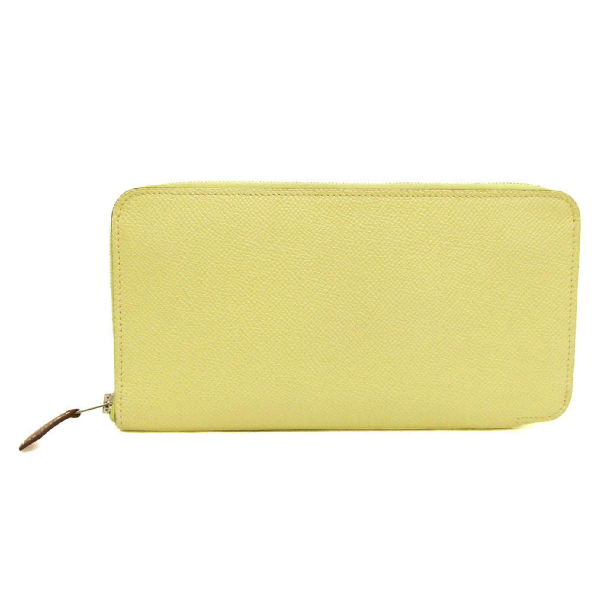 image of Hermes Azap Silk In Long Women's Epsom Leather Long Wallet (Bi-Fold) Yellow