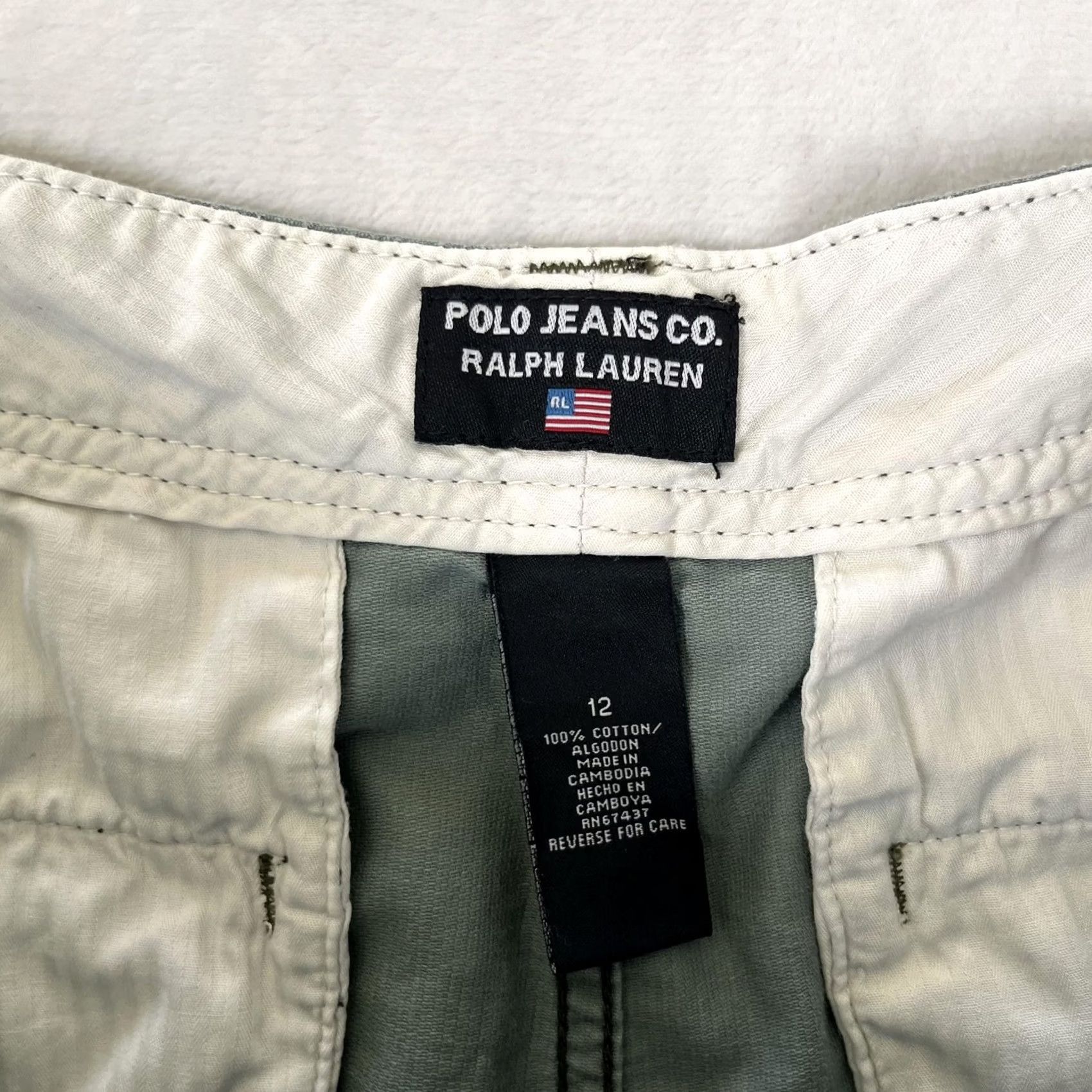 Vintage Polo Jeans Co. Ralph Lauren Shorts Womens 12 Green Twill Chino Casual Summer Size 34" / US 12 / IT 48 - 2 Thumbnail